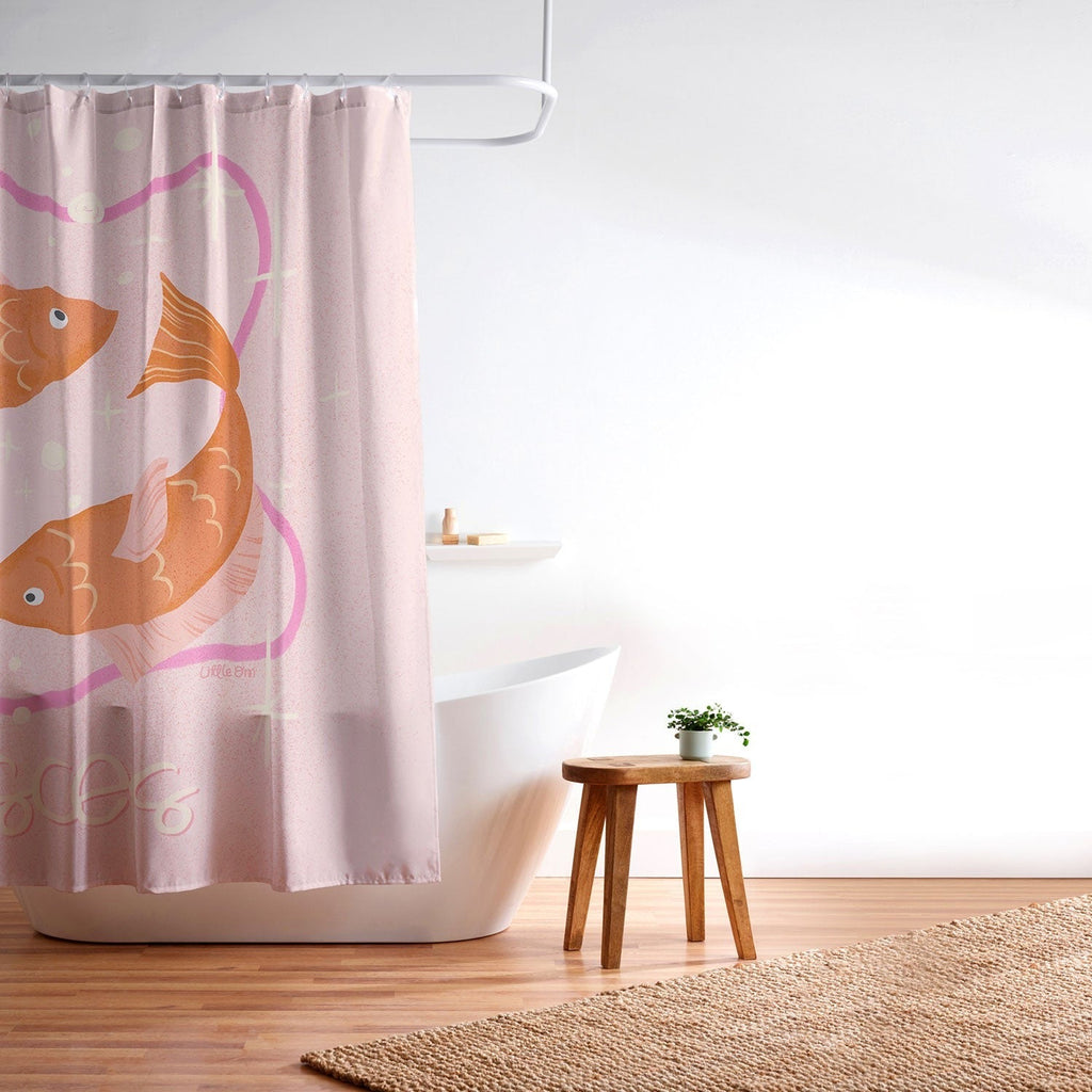Little Om Zodiac Sign Pisces Shower Curtain