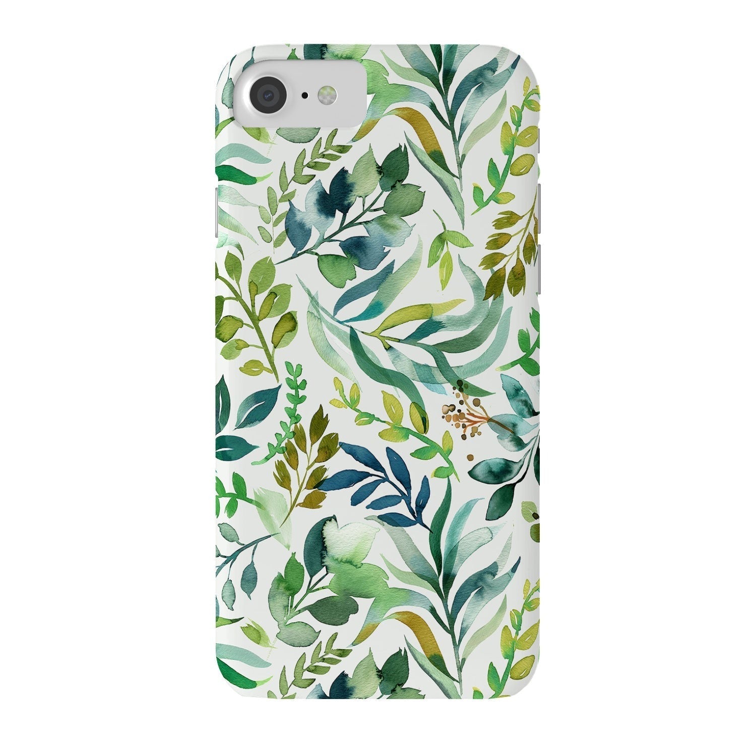 Ninola Design Botanic Retreat Loose Botanical Leaves Watercolor Green Phone Case