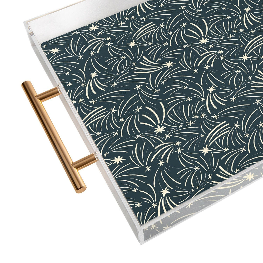 Little Om Pattern Shooting Stars blue Acrylic Tray