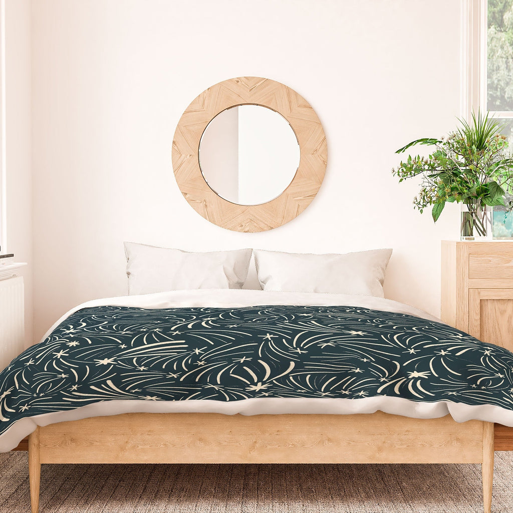 Little Om Pattern Shooting Stars blue Duvet Cover