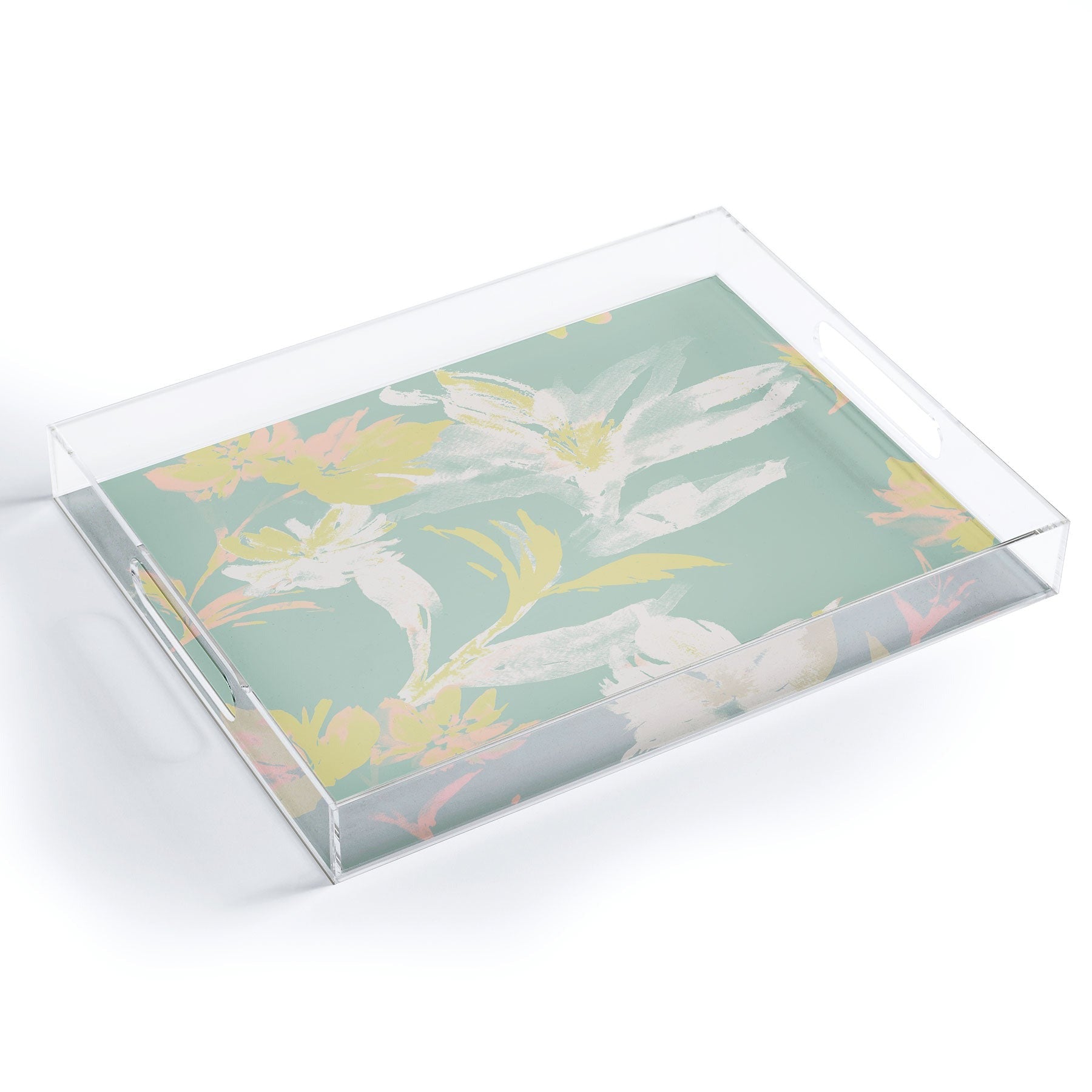 Gabriela Fuente Emma Floral Mint Acrylic Tray