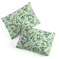 Ninola Design Botanic Retreat Loose Botanical Leaves Watercolor Green Pillow Shams