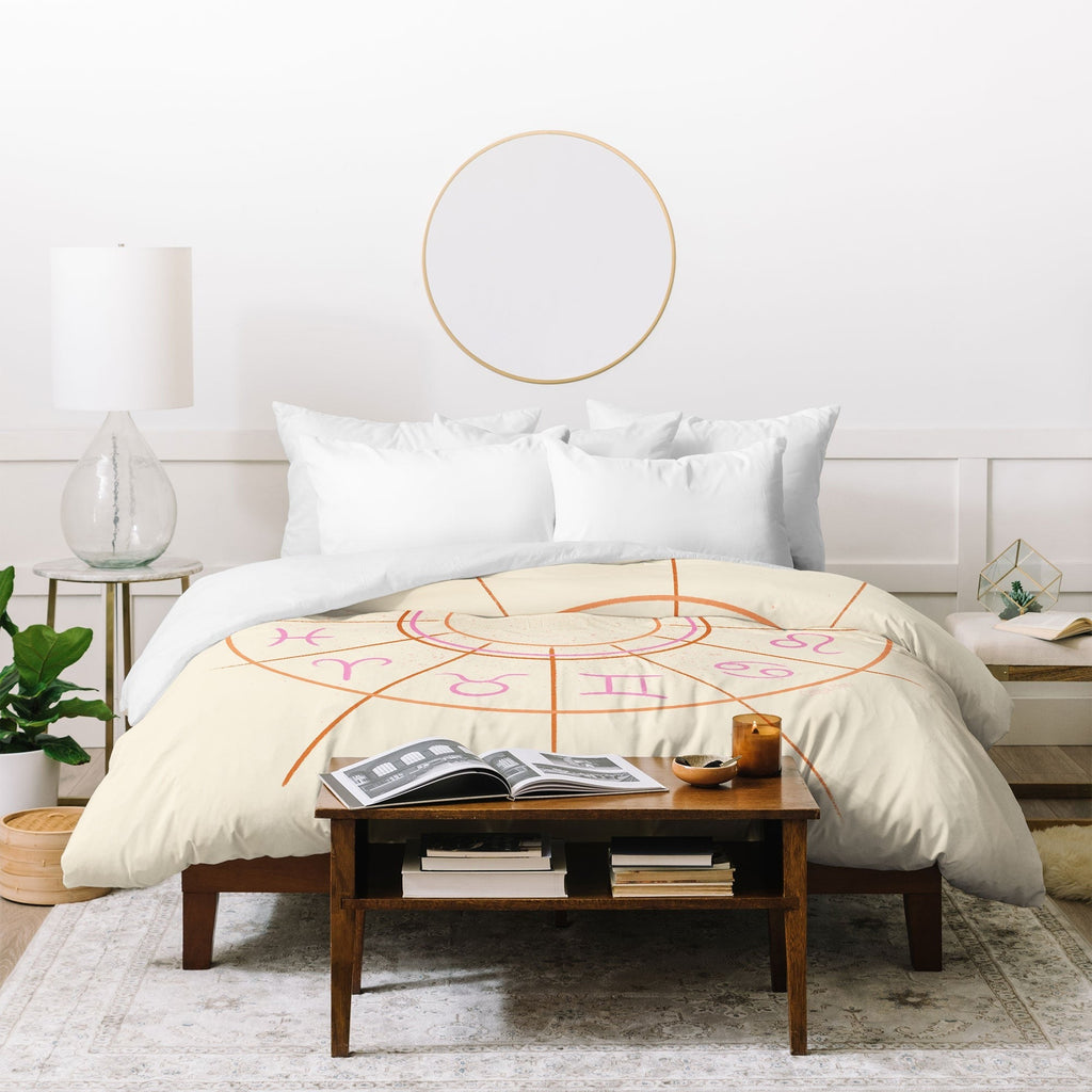 Little Om Zodiac Signs cream Duvet Cover