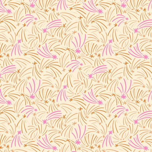 Little Om Pattern Shooting Stars cream Shower Curtain