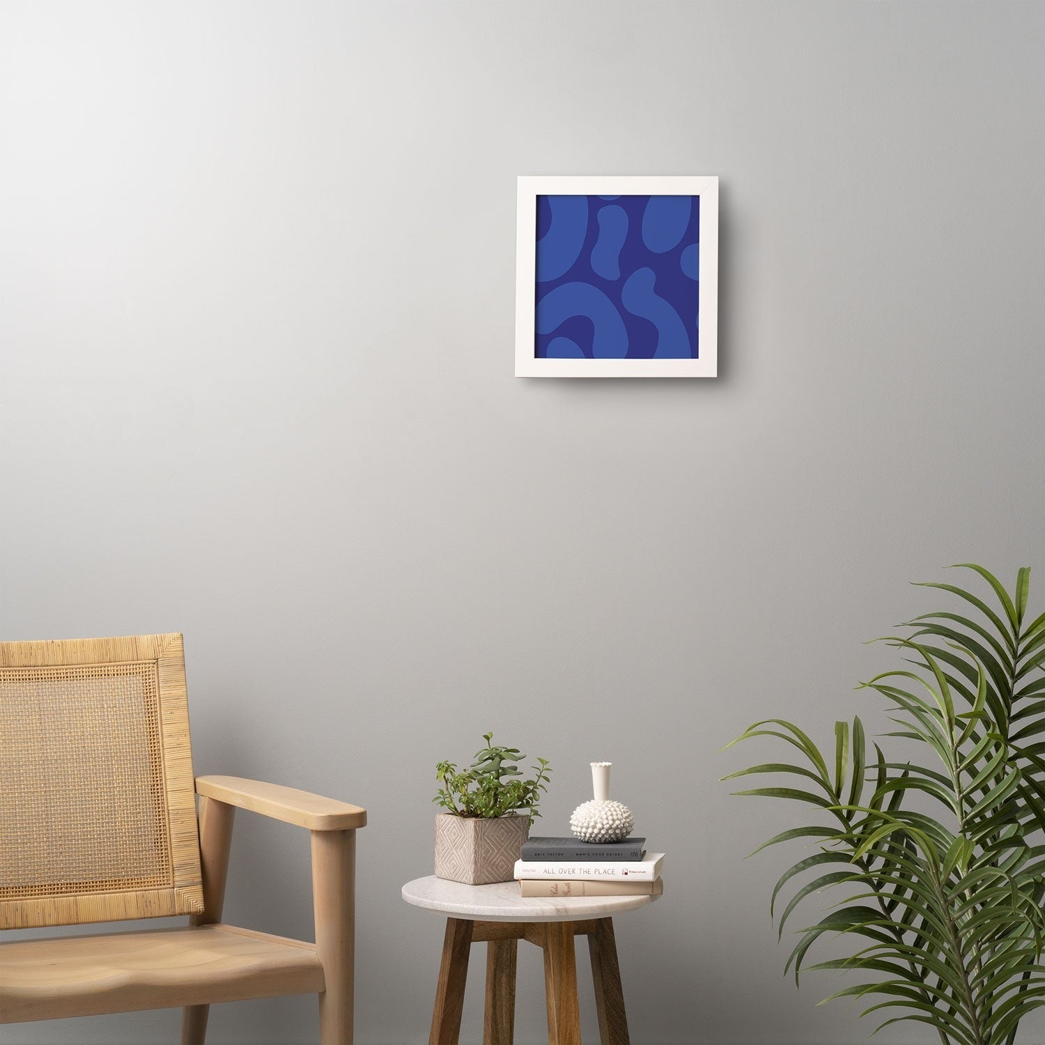 Camilla Foss Blue Pebble Framed Wall Art