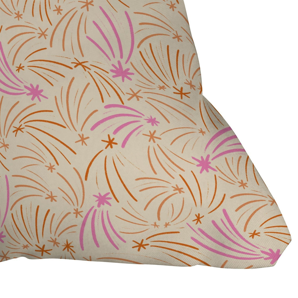 Little Om Pattern Shooting Stars cream Outdoor Throw Pillow