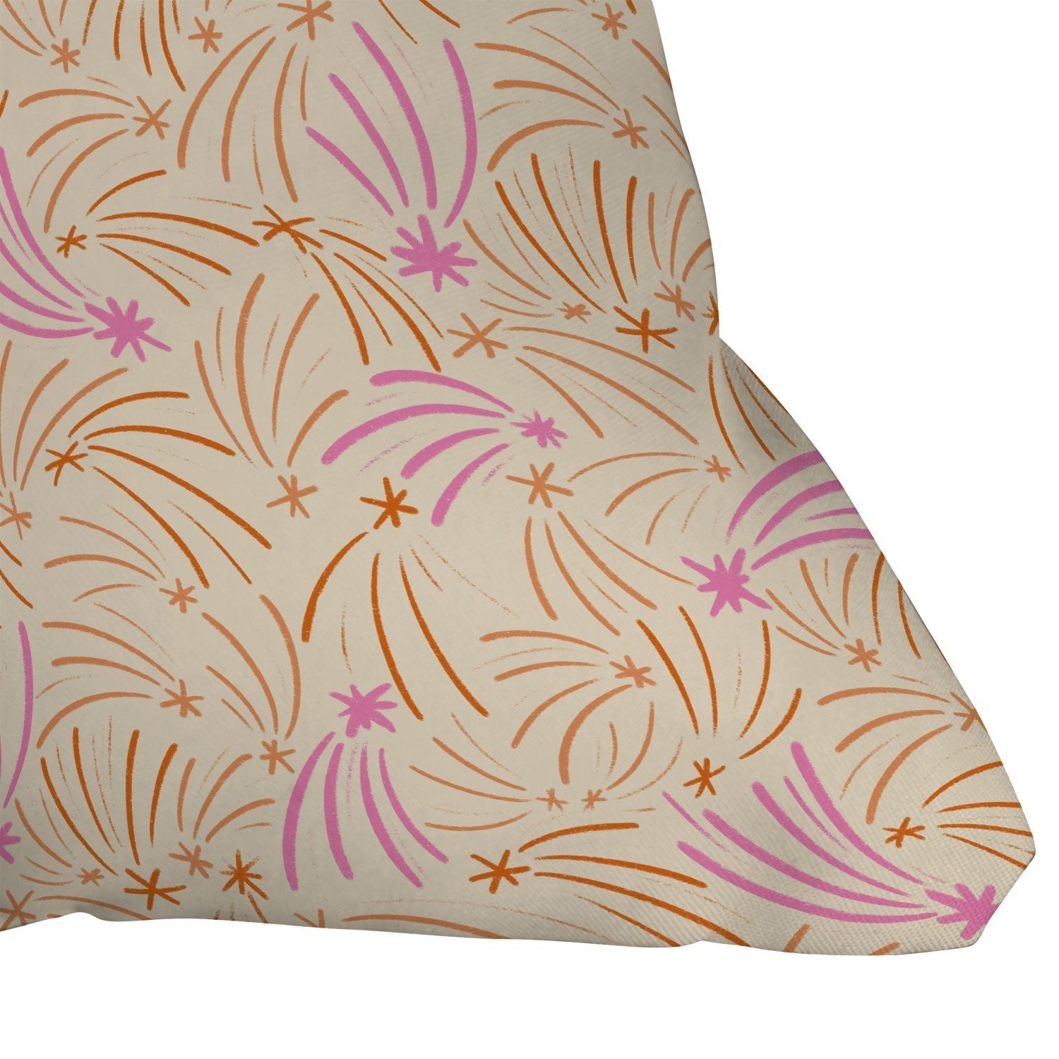 Little Om Pattern Shooting Stars cream Outdoor Throw Pillow