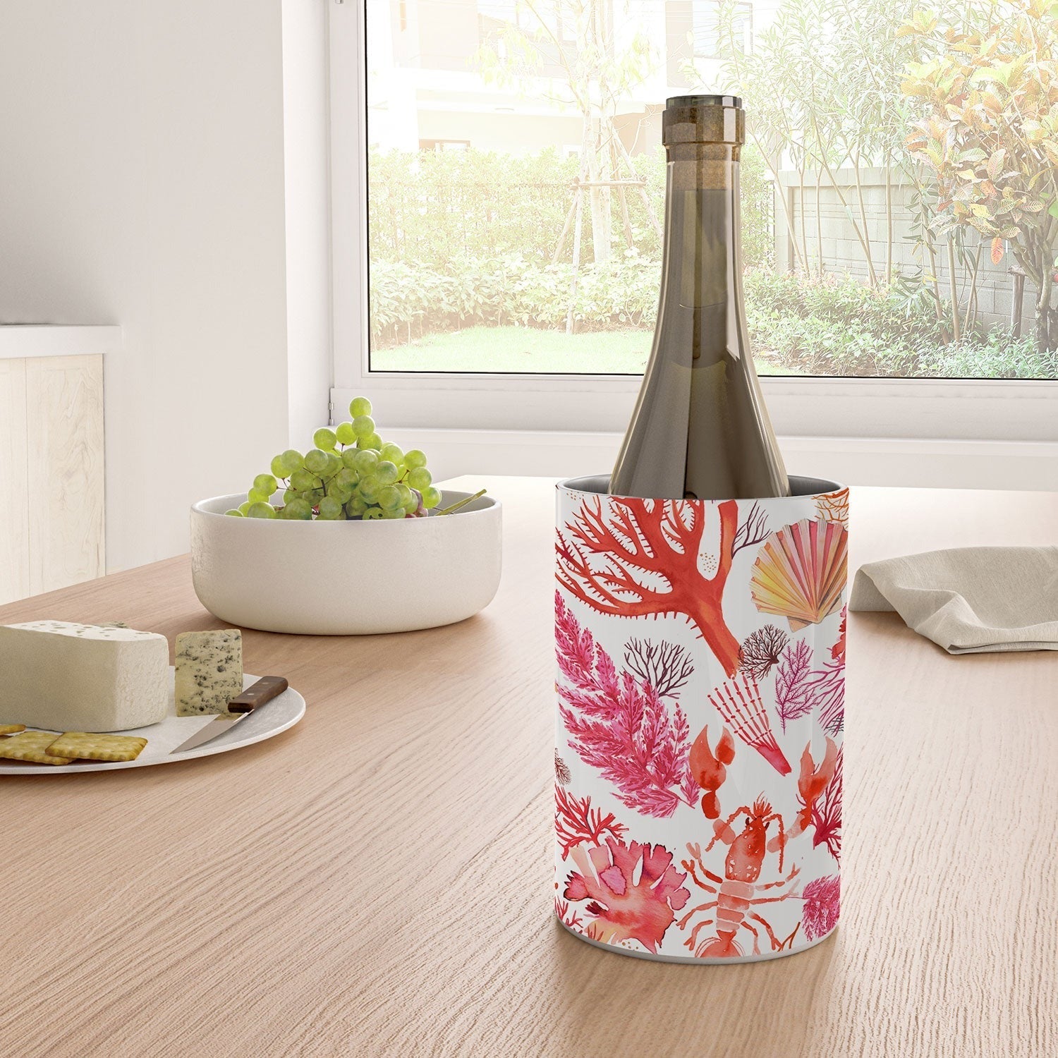 Ninola Design Botanic Retreat Coral Reef Crab Lobster Red Wine Chiller