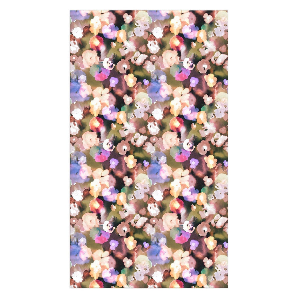 Ninola Design Botanic Retreat Ombre Abstract Watercolor Flowers Pink gold Tablecloth