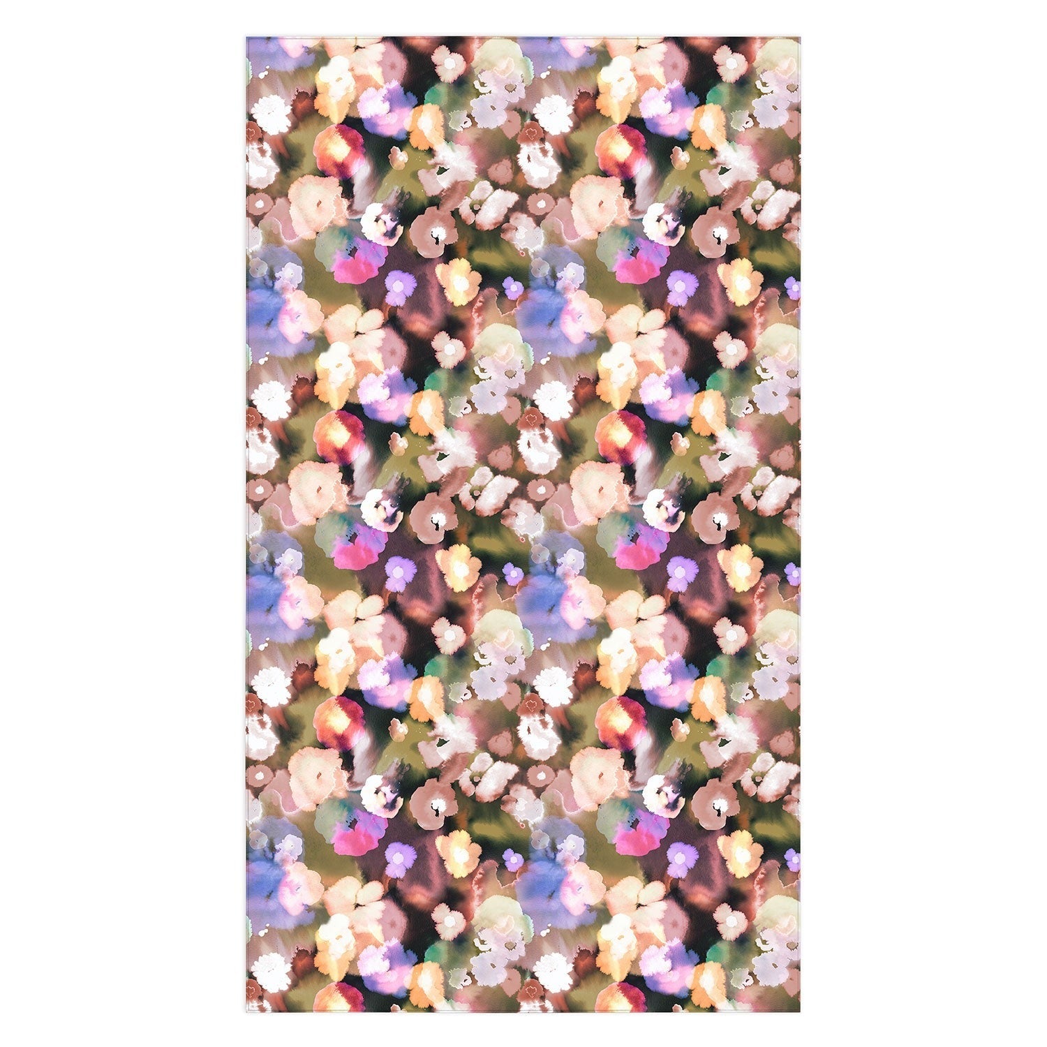Ninola Design Botanic Retreat Ombre Abstract Watercolor Flowers Pink gold Tablecloth