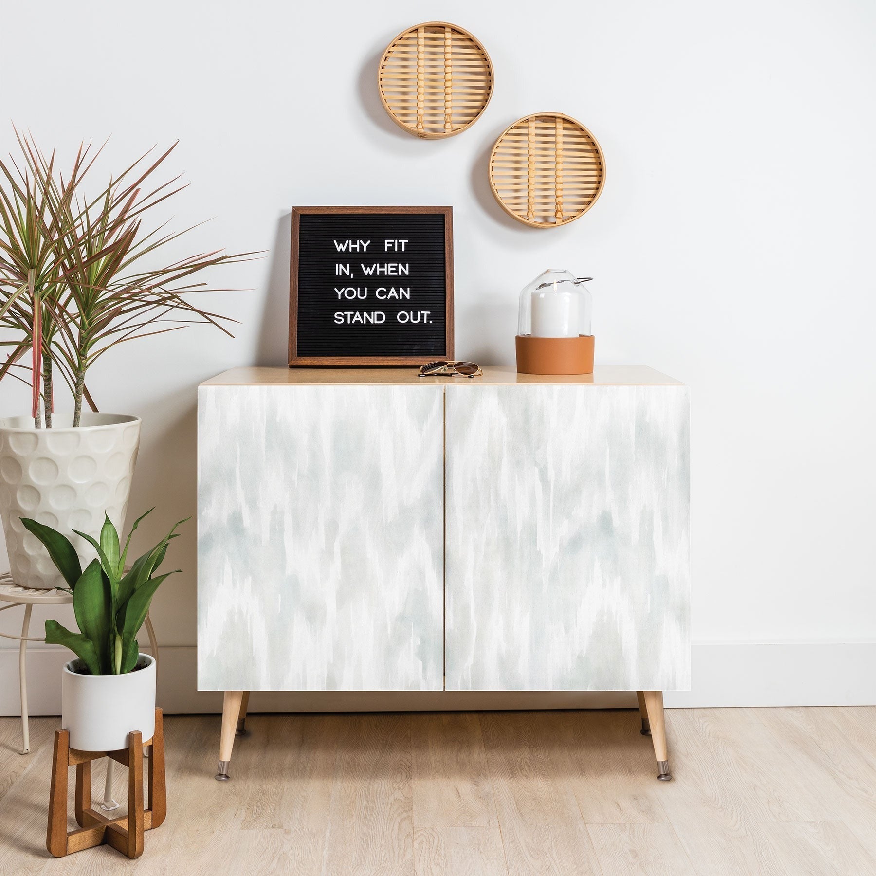 Jacqueline Maldonado Watercolor Wood Grain Credenza