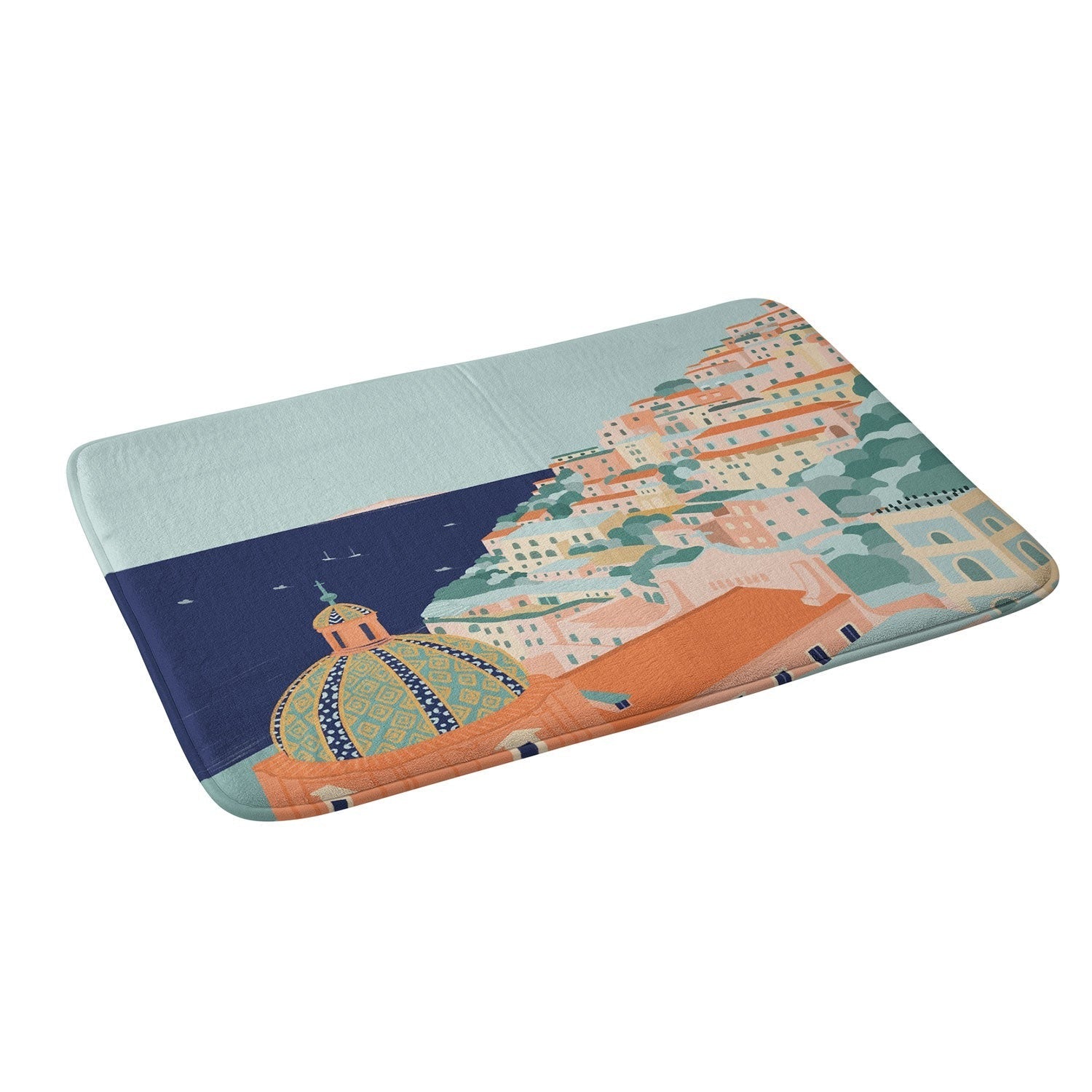 Valeria Frustaci Positano in Italy Memory Foam Bath Mat