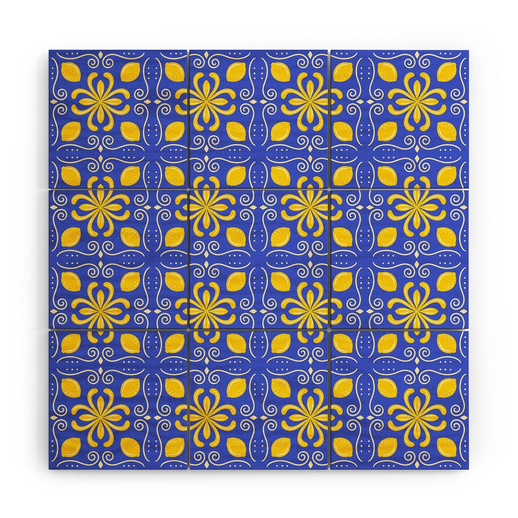 Design by Spark Dolce Vita Lemon Tile Wood Wall Mural