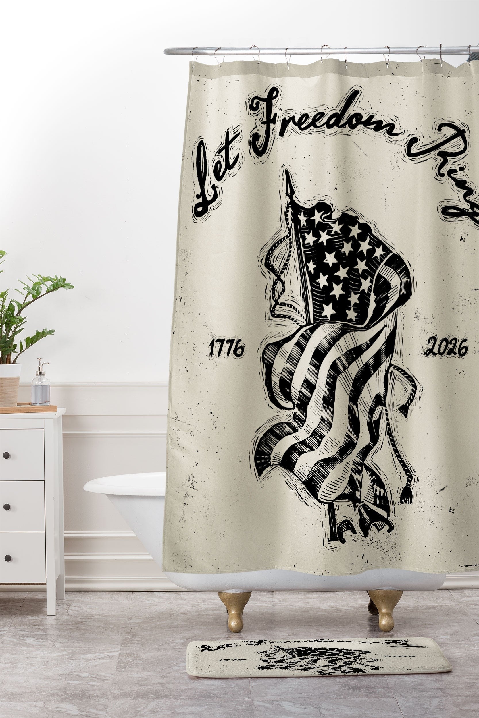 DENY Designs Let Freedom Ring Block Memory Foam Bath Mat