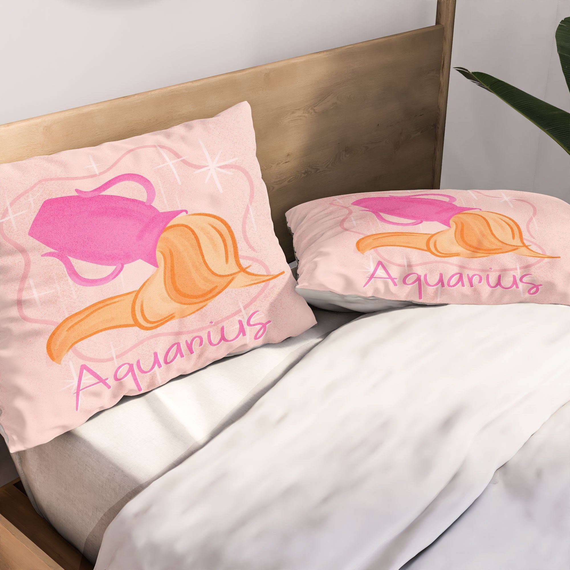 Little Om Zodiac Sign Aquarius Pillow Shams