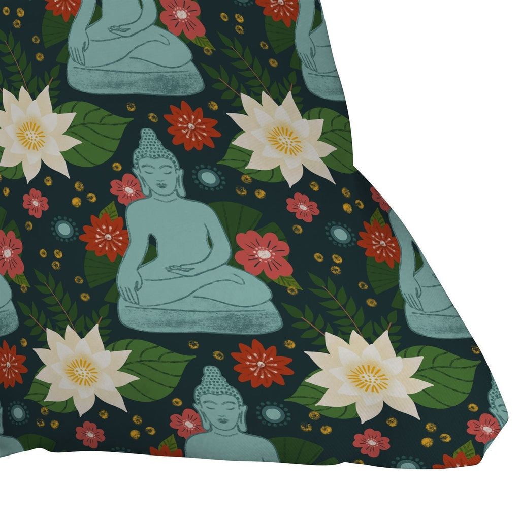 Design by Spark Meditating Lotus Buddha Outdoor Throw Pillow