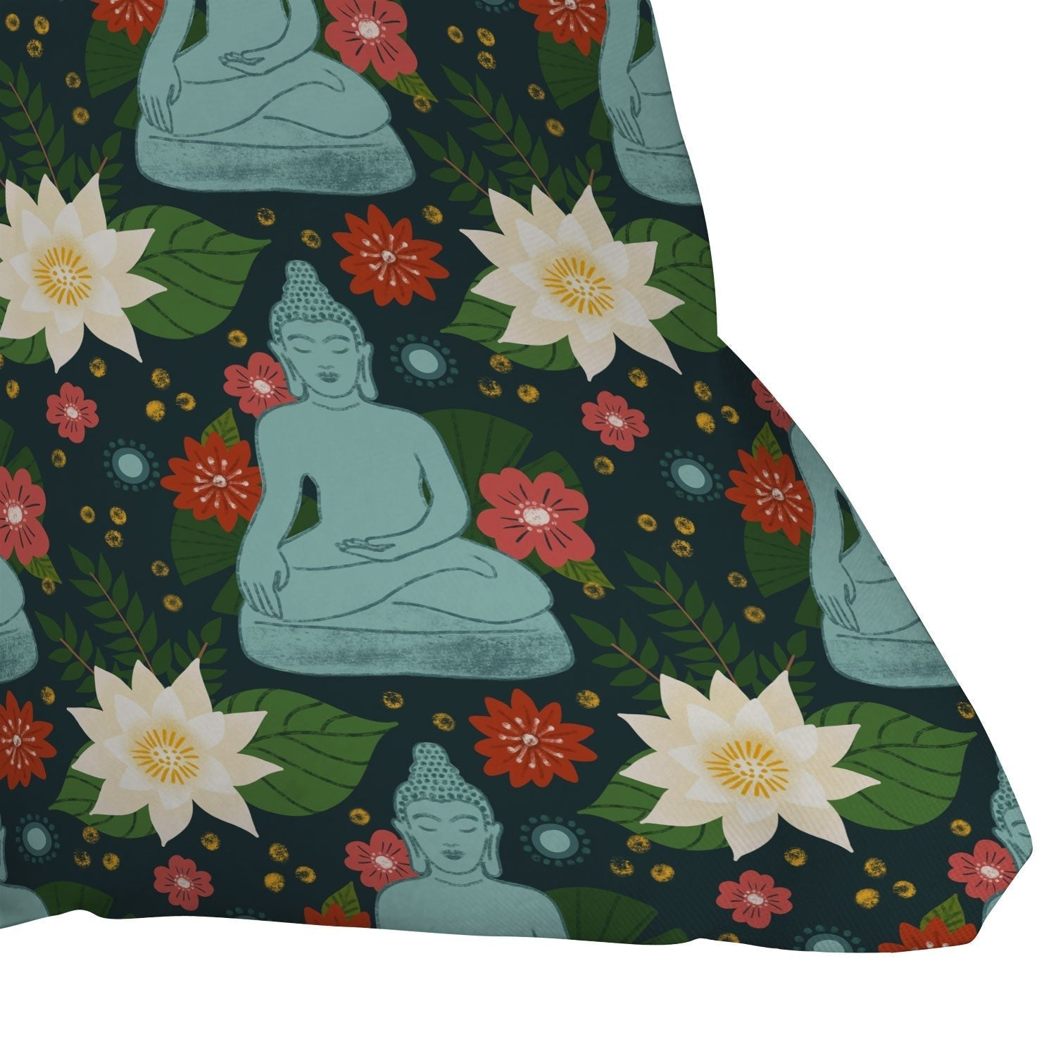 Design by Spark Meditating Lotus Buddha Outdoor Throw Pillow