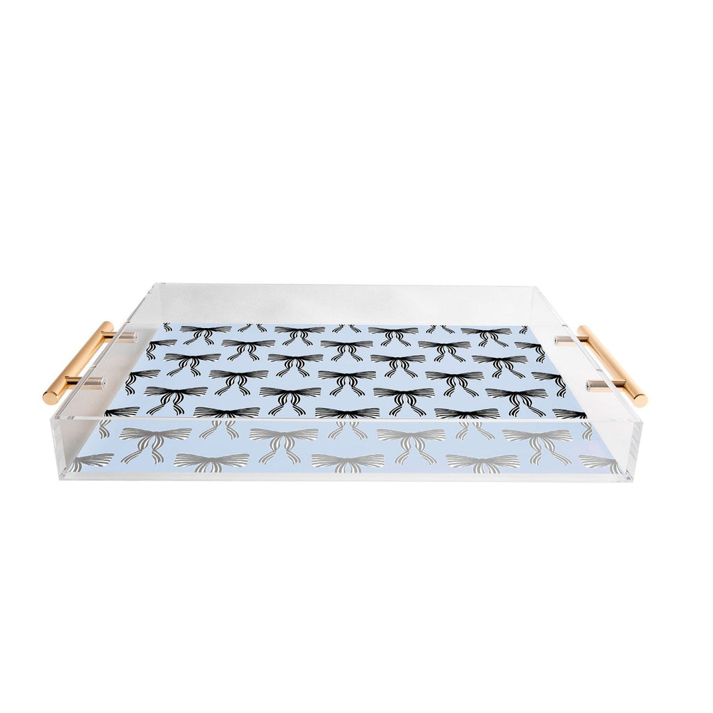 Design by Spark Black Striped Bows Acrylic Tray