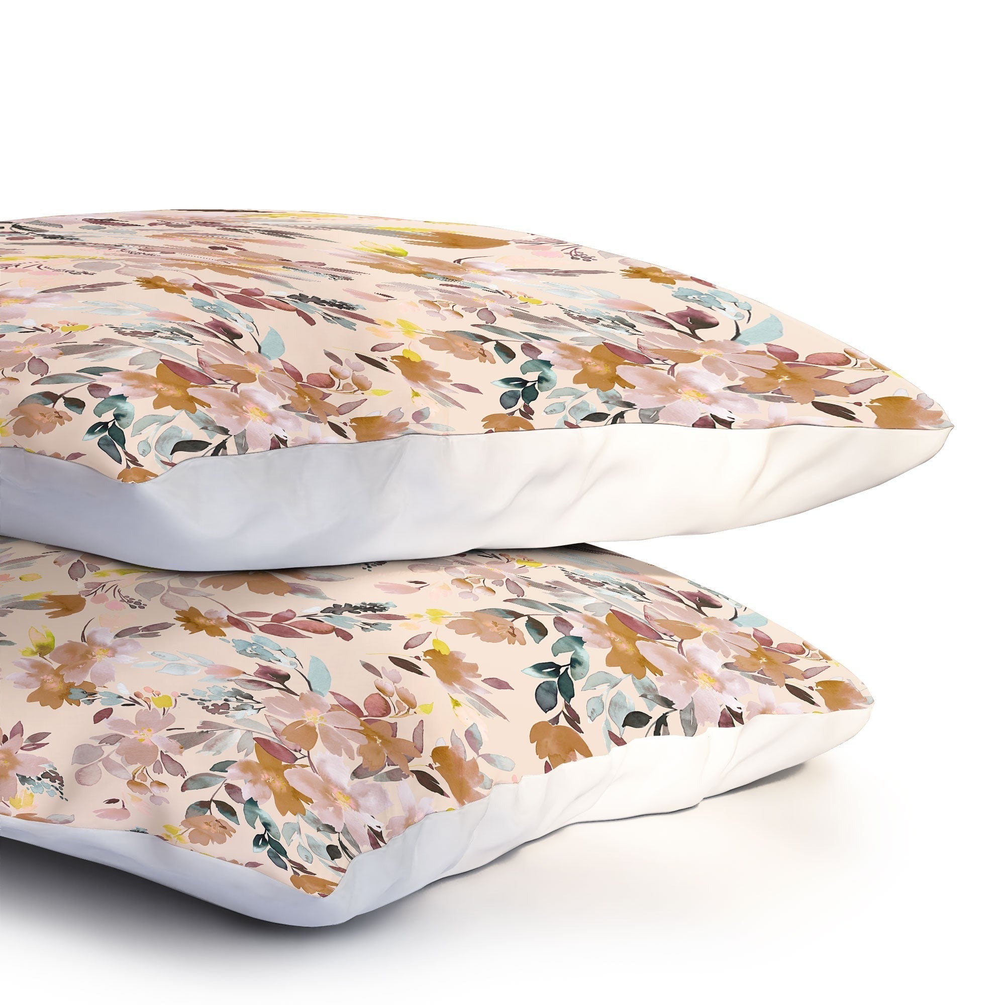 Ninola Design Botanic Retreat Floral Oleander Whimsical Soft Pink Pillow Shams