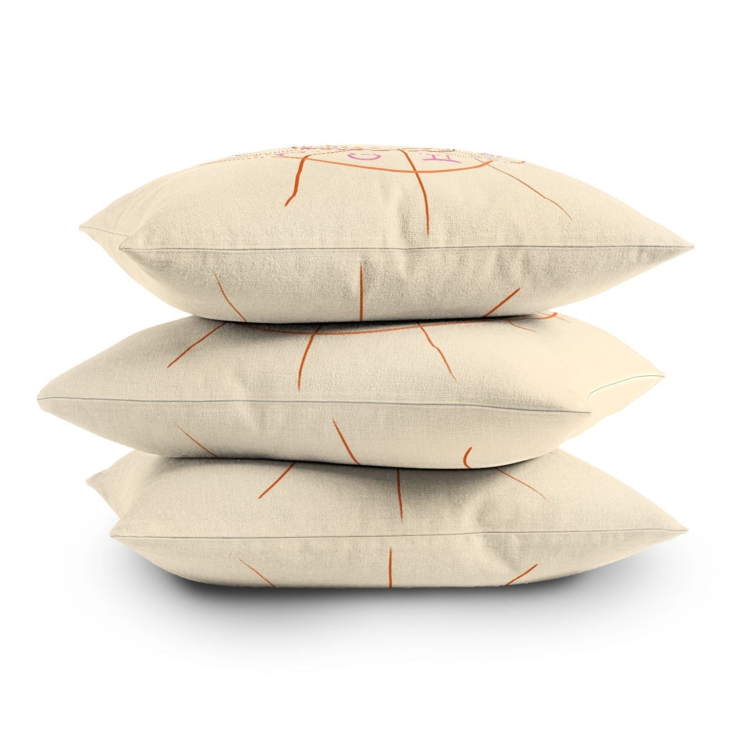 Little Om Zodiac Signs cream Throw Pillow