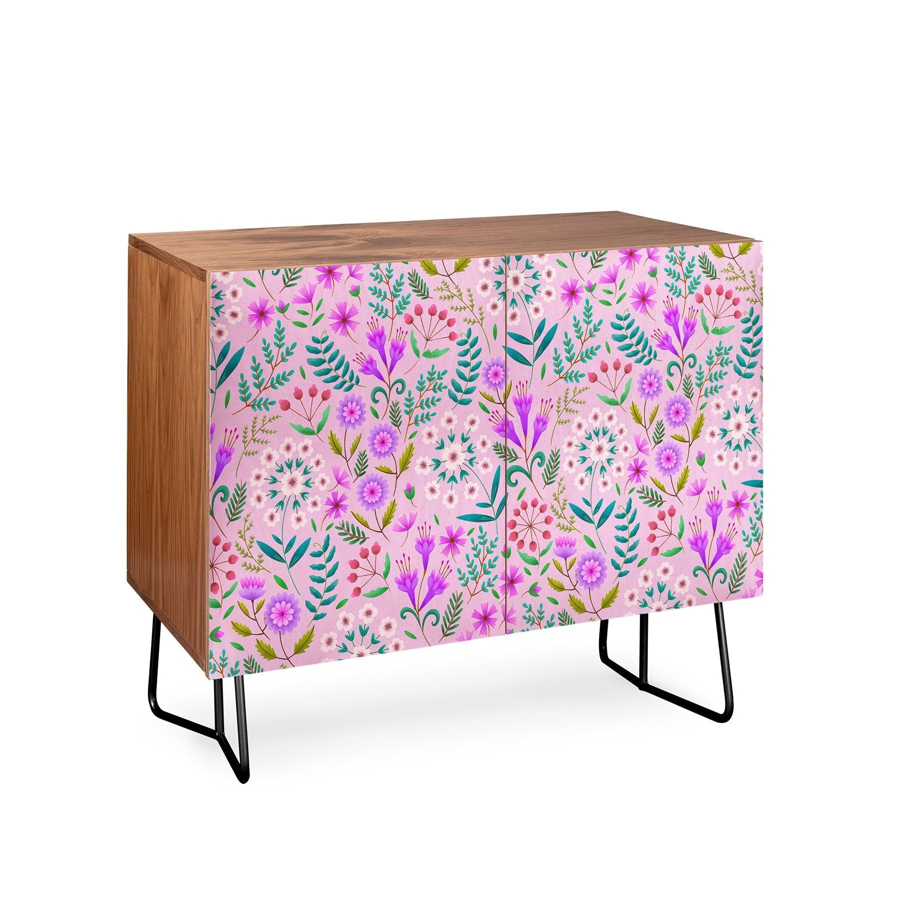 Pimlada Phuapradit Ditsy Purple Floral Half Drop Credenza