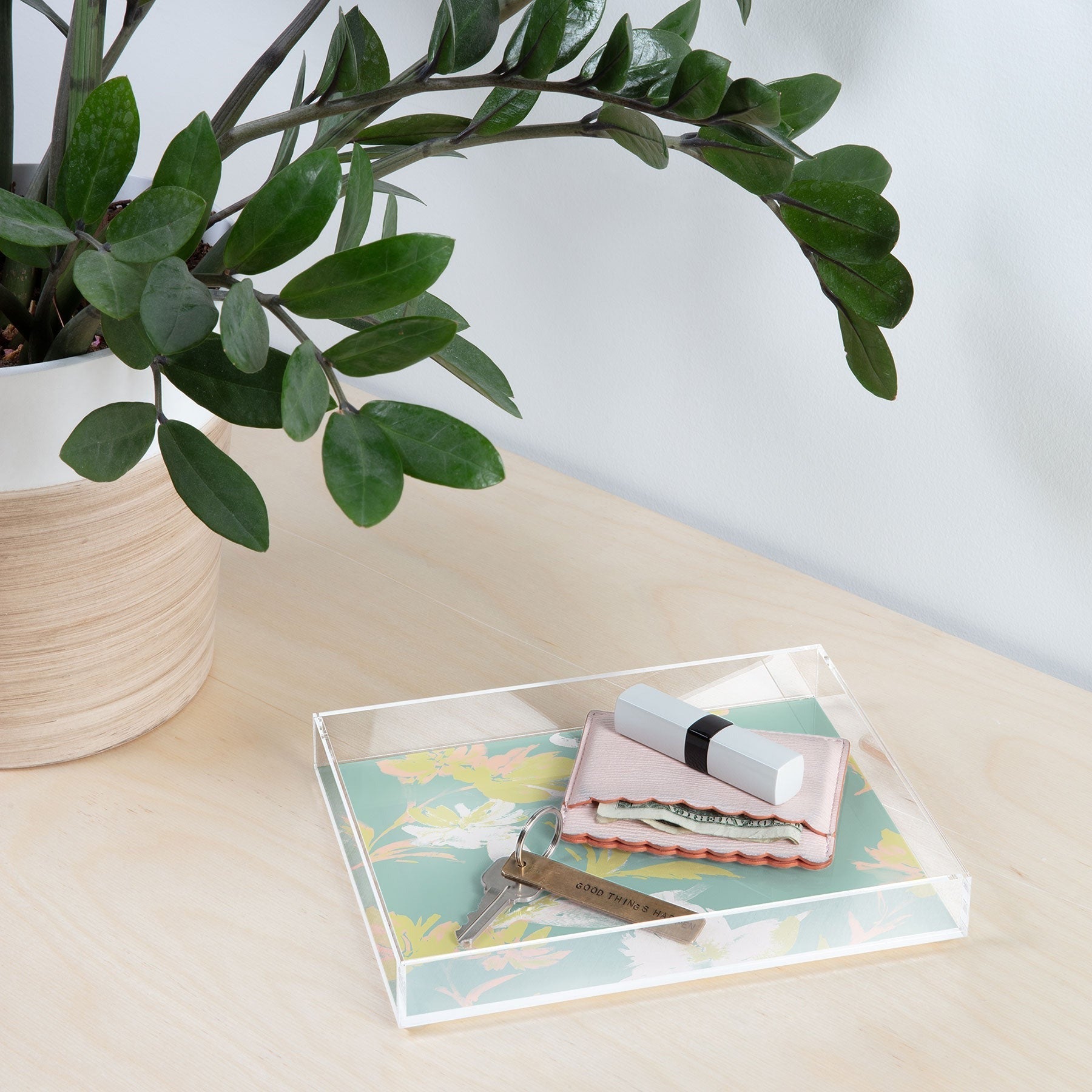 Gabriela Fuente Emma Floral Mint Acrylic Tray