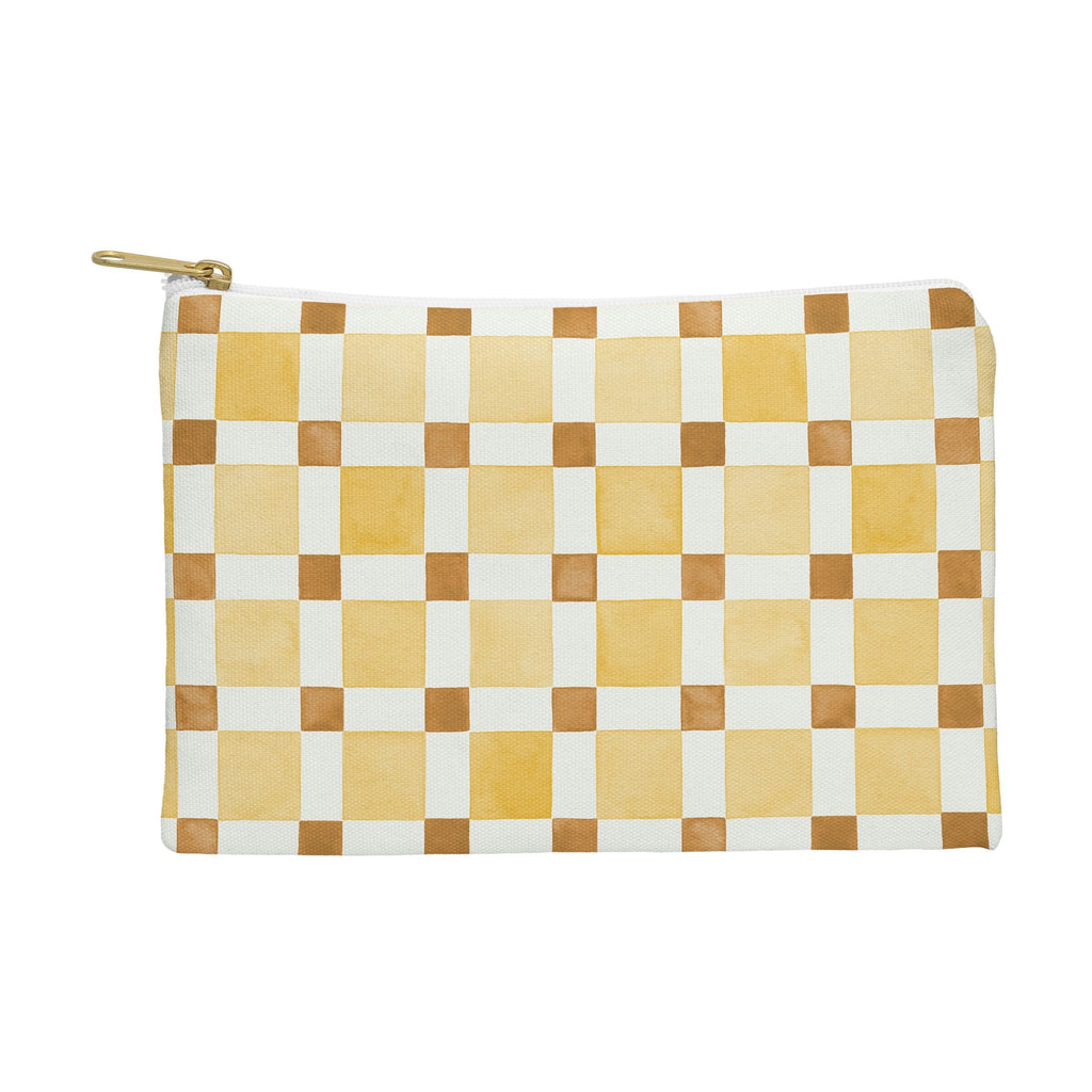 Ninola Design Everyday Artifact Checker Mosaic Tiles Geometry Yellow Pouch
