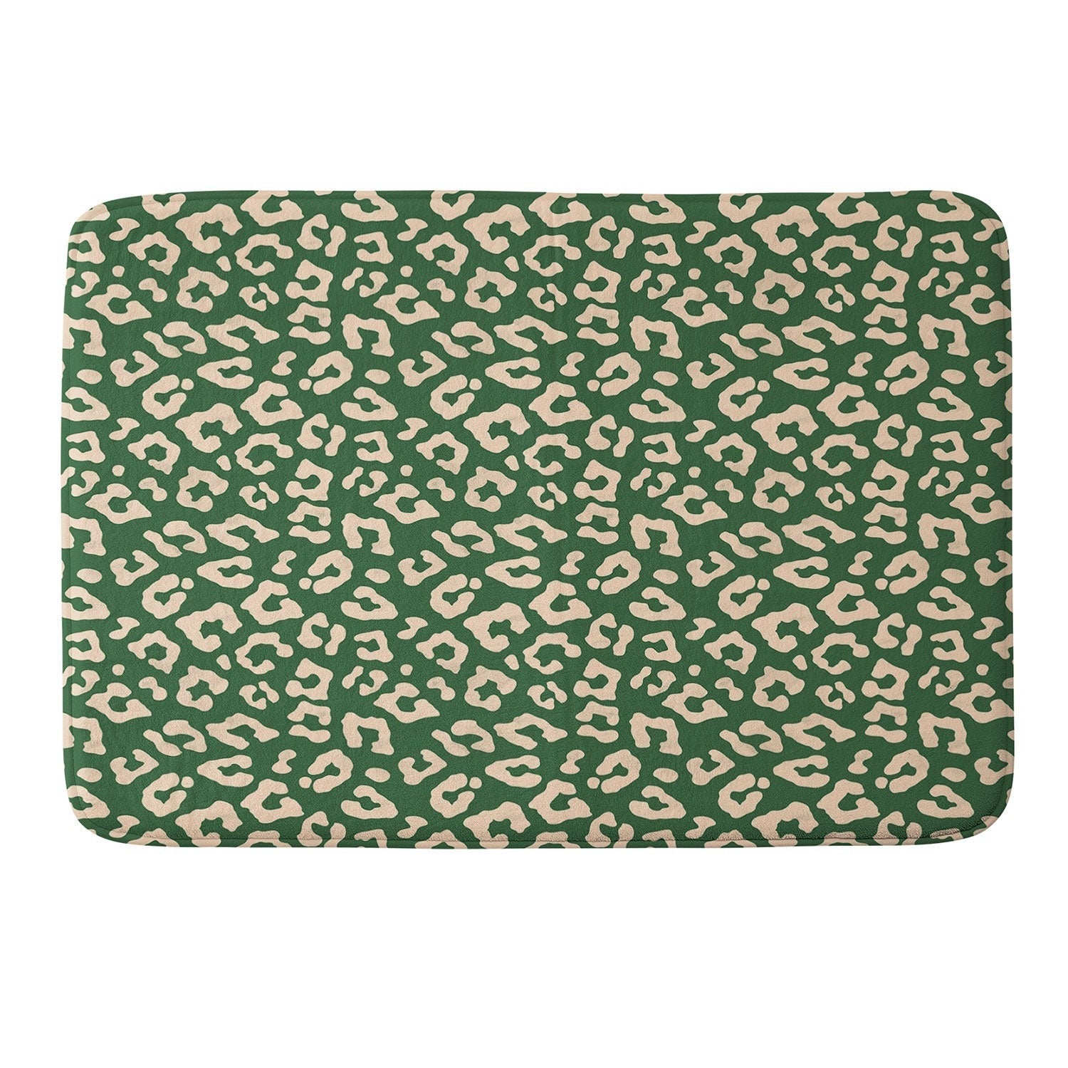 Avenie BR Cheetah Print In Green Memory Foam Bath Mat