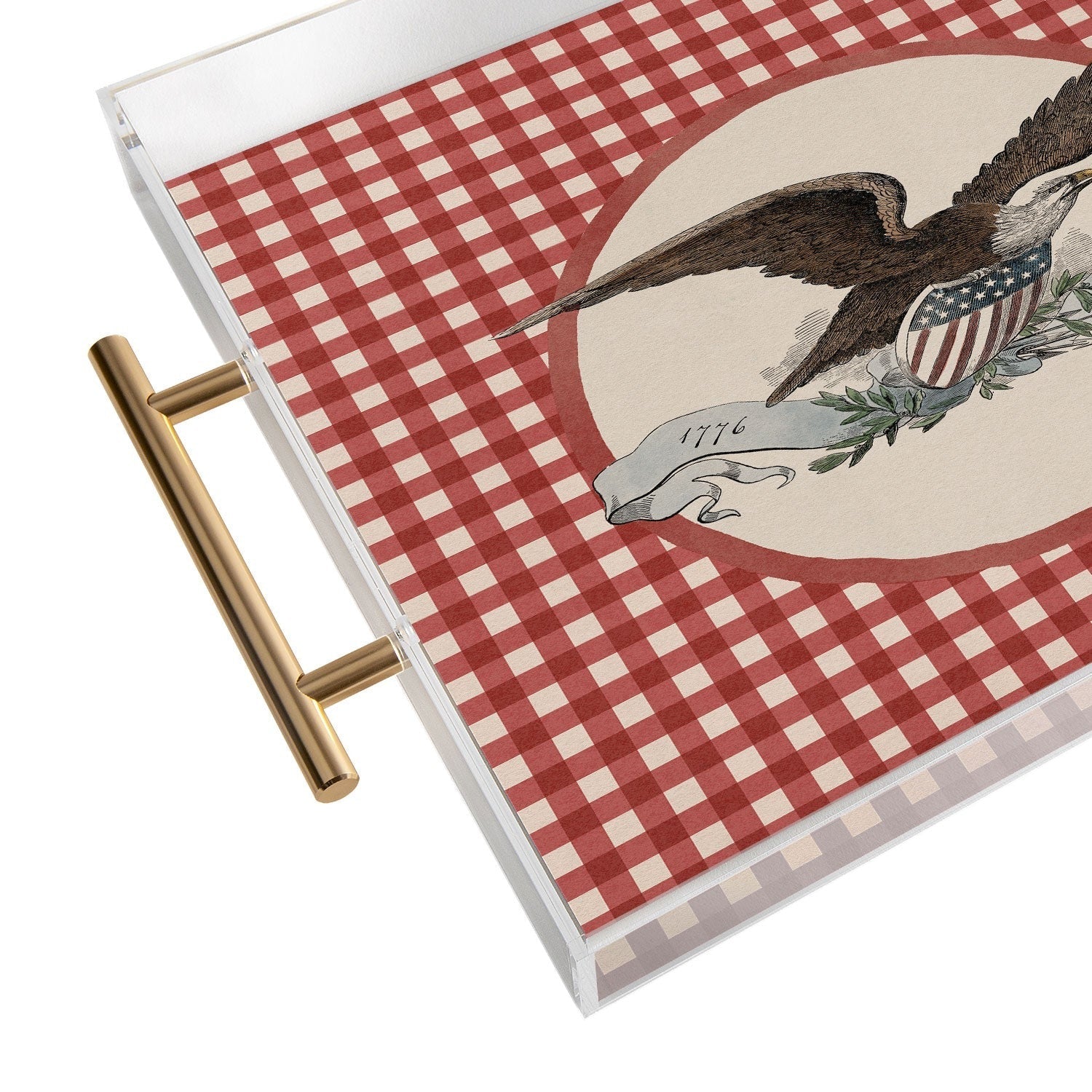 DENY Designs Gingham Eagle Acrylic Tray