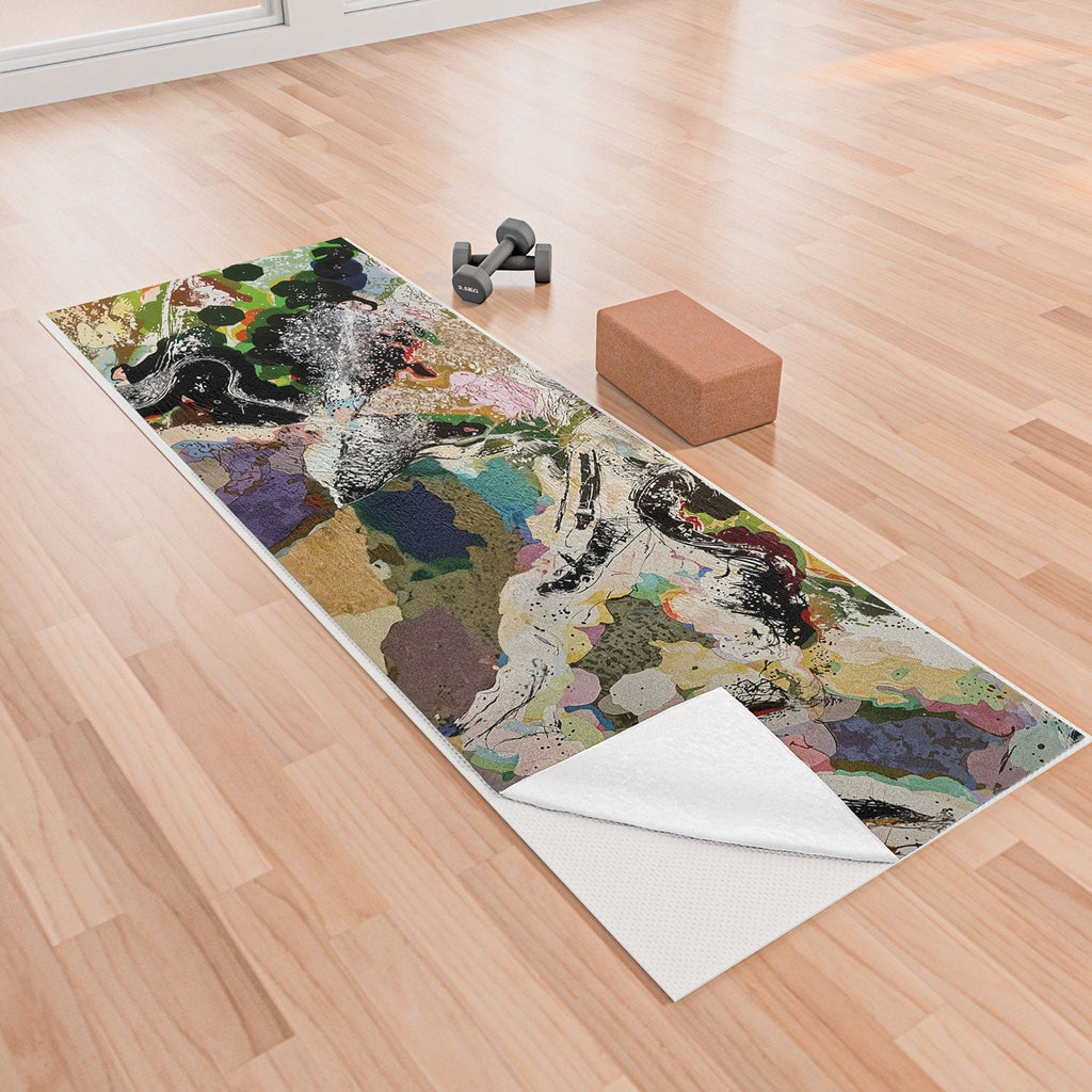 83 Oranges Echoes Beneath the Surface Yoga Towel