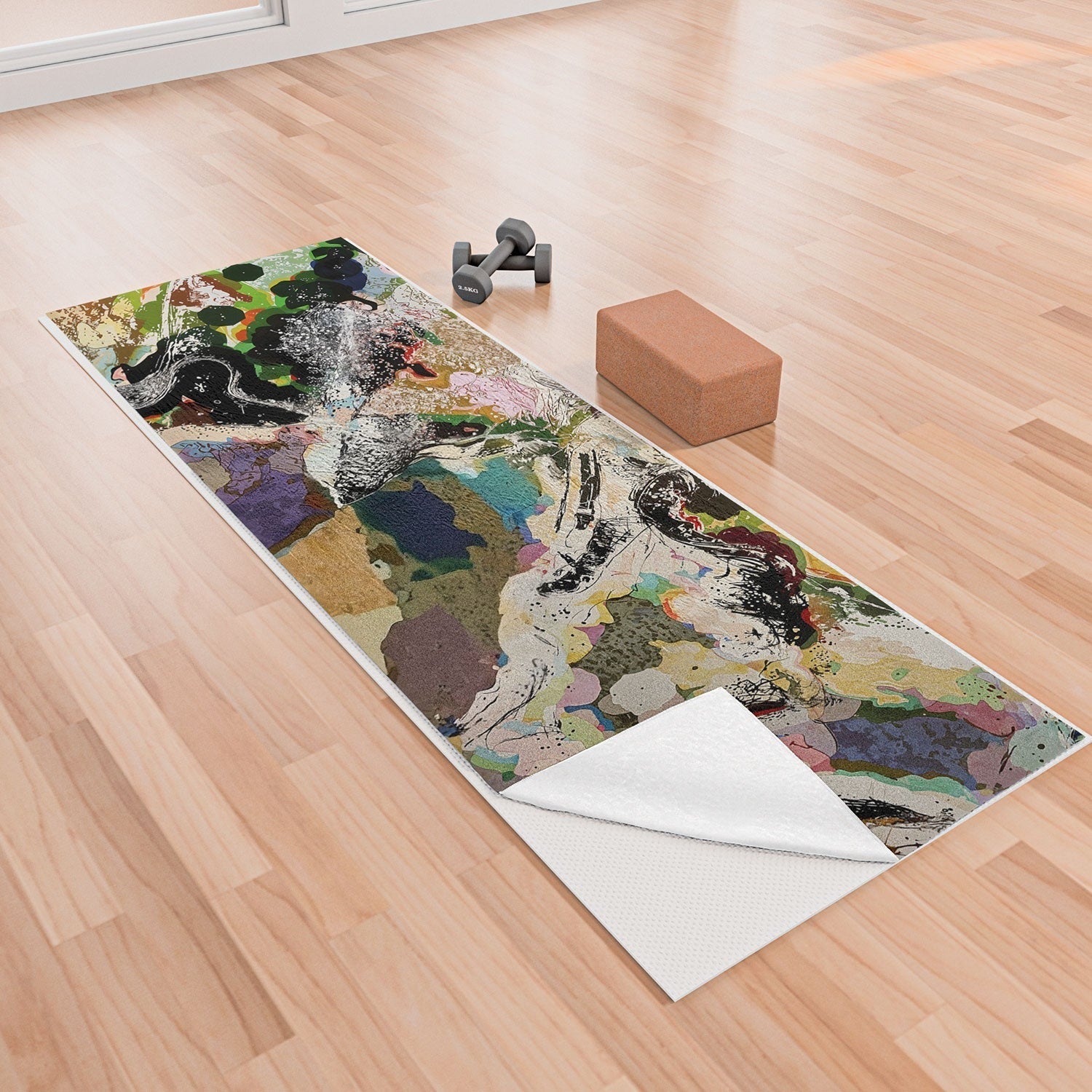 83 Oranges Echoes Beneath the Surface Yoga Towel