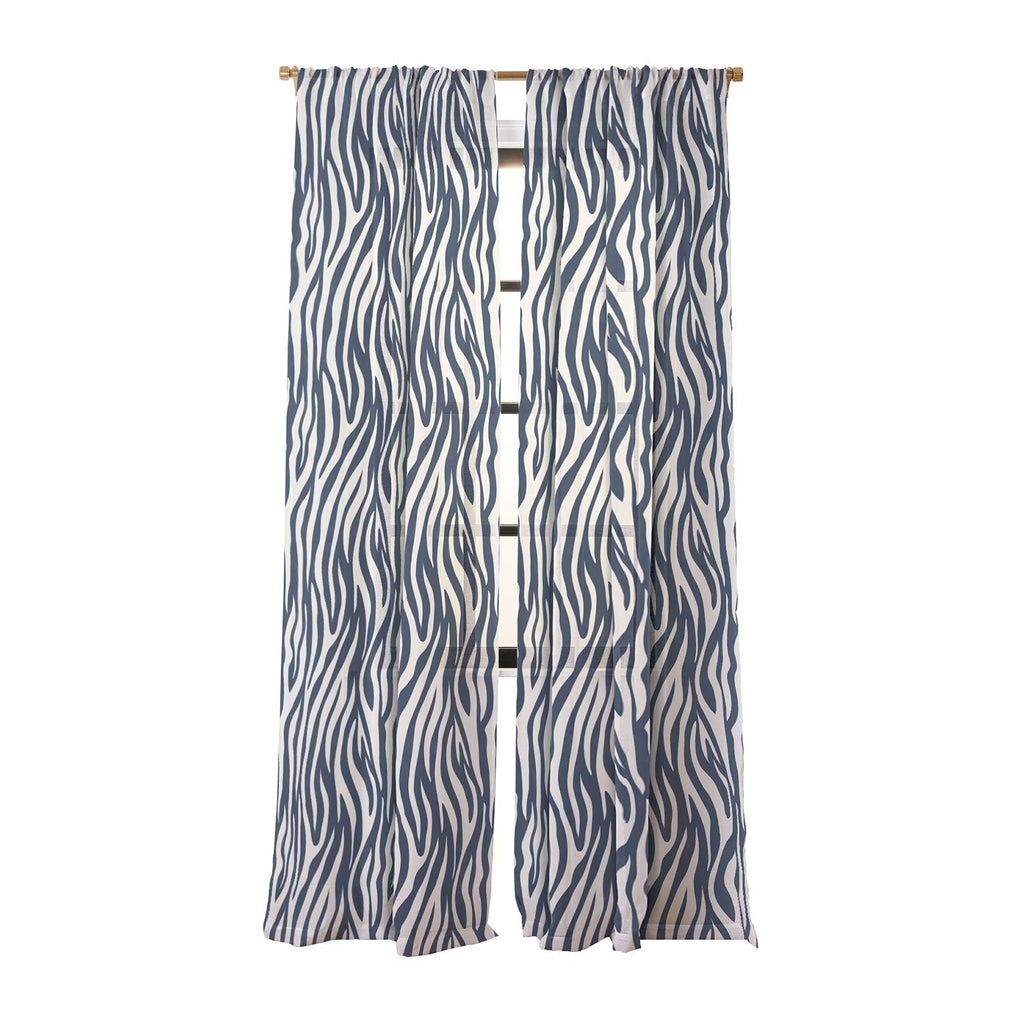 Avenie BR Navy Tiger Stripes Sheer Non Repeat