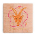 Little Om Zodiac Sign Capricorn Wood Wall Mural