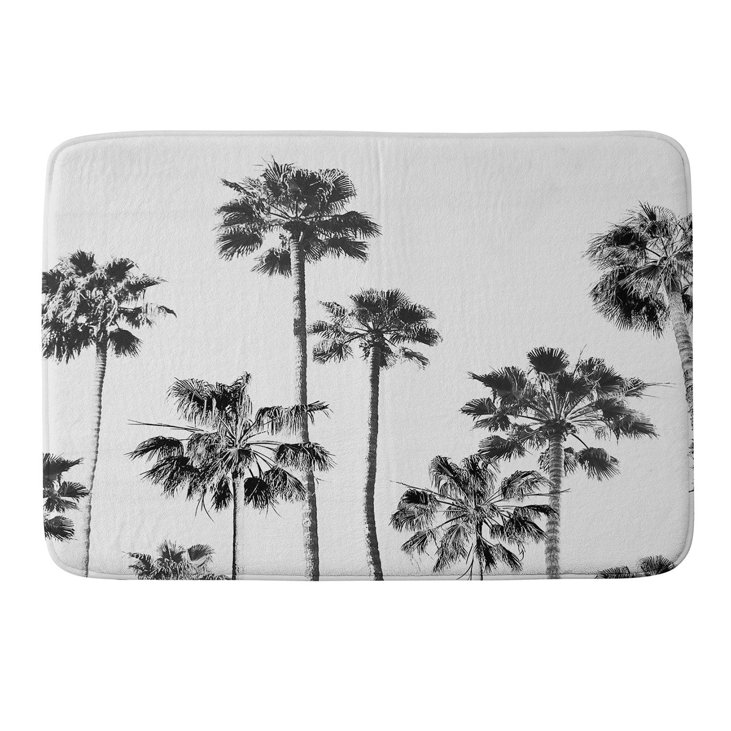 Gal Design Black And White Palms Memory Foam Bath Mat