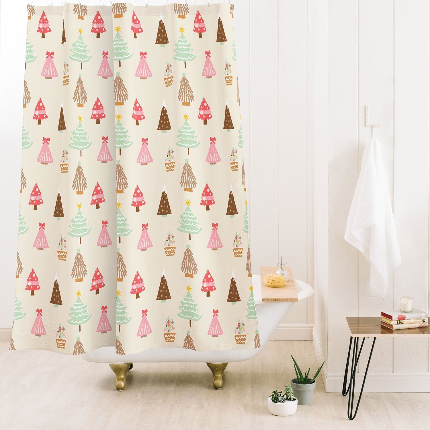 Design by Spark Christmas Tree Delight Shower Curtain