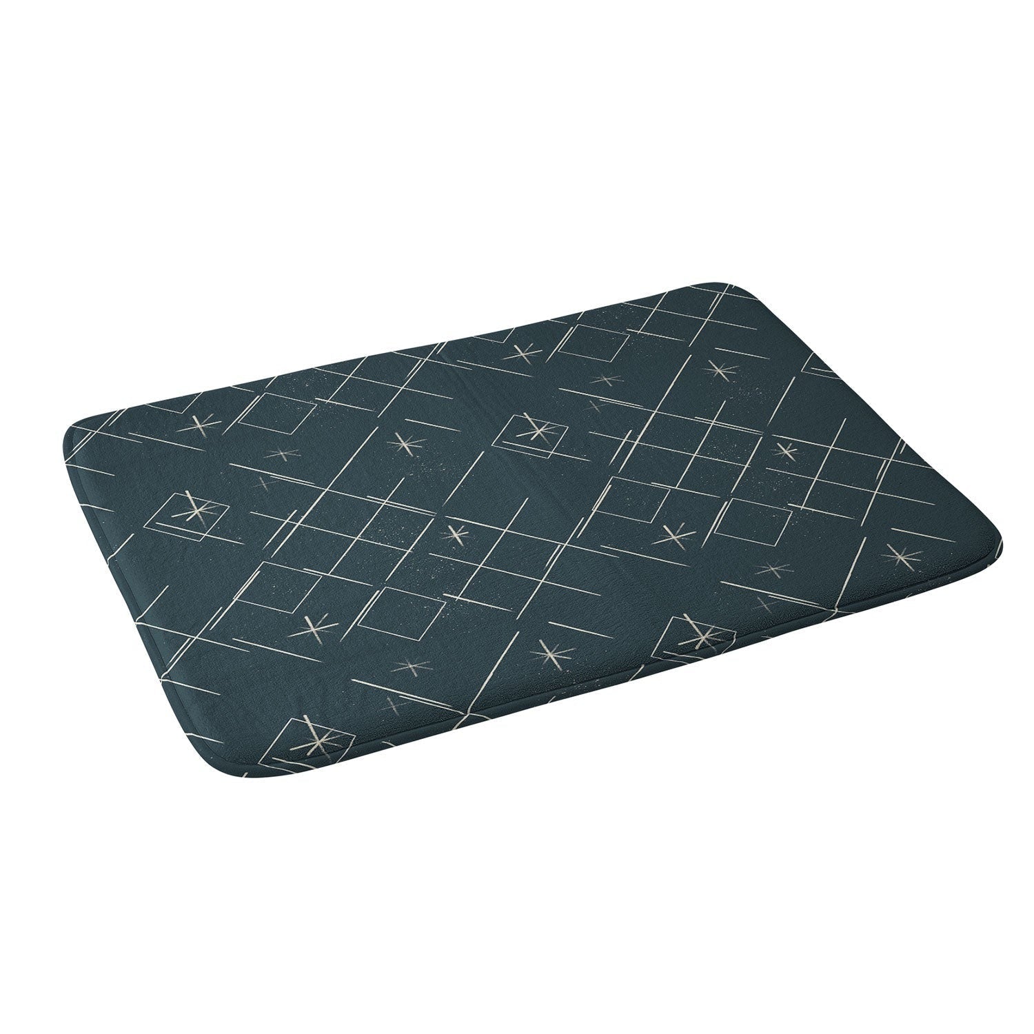 Little Om Starry Web navy Memory Foam Bath Mat