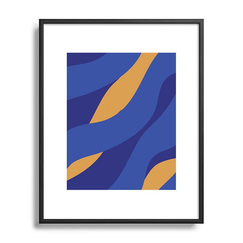 Camilla Foss Pebbles in Stream Metal Framed Art Print