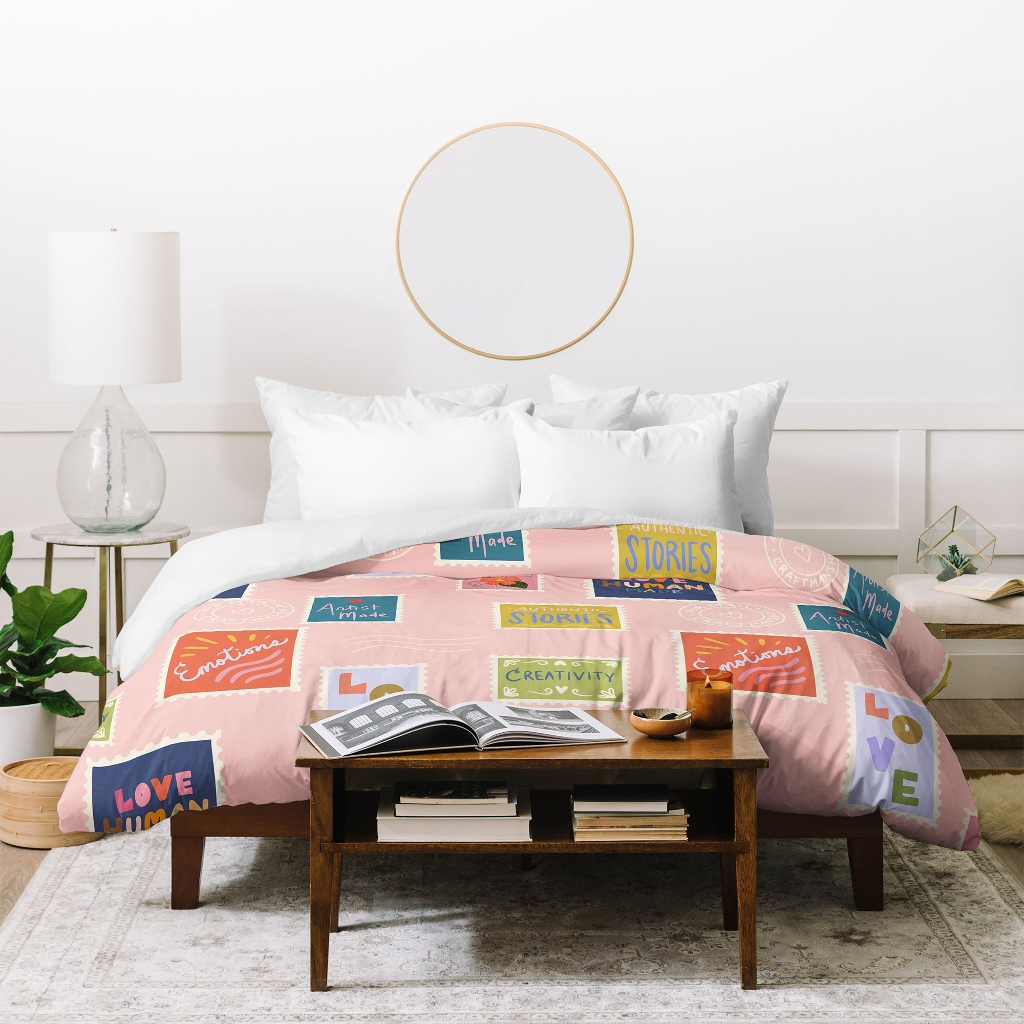 Design by Spark Love Human Made Stamps Duvet Cover