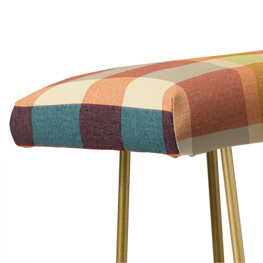 Marta Barragan Camarasa Retro Picnic Plaid Warm Tones Bench