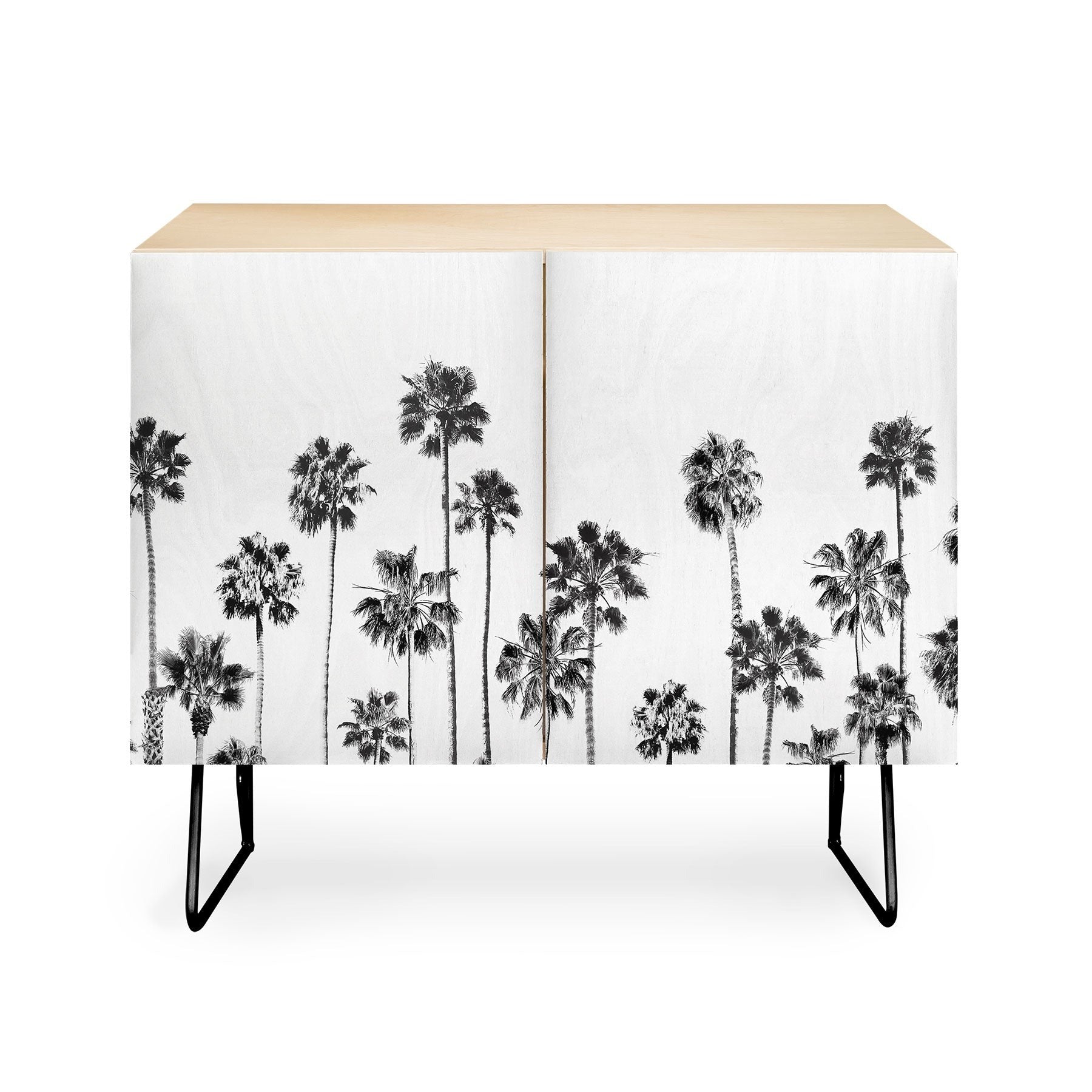 Gal Design Black And White Palms Credenza