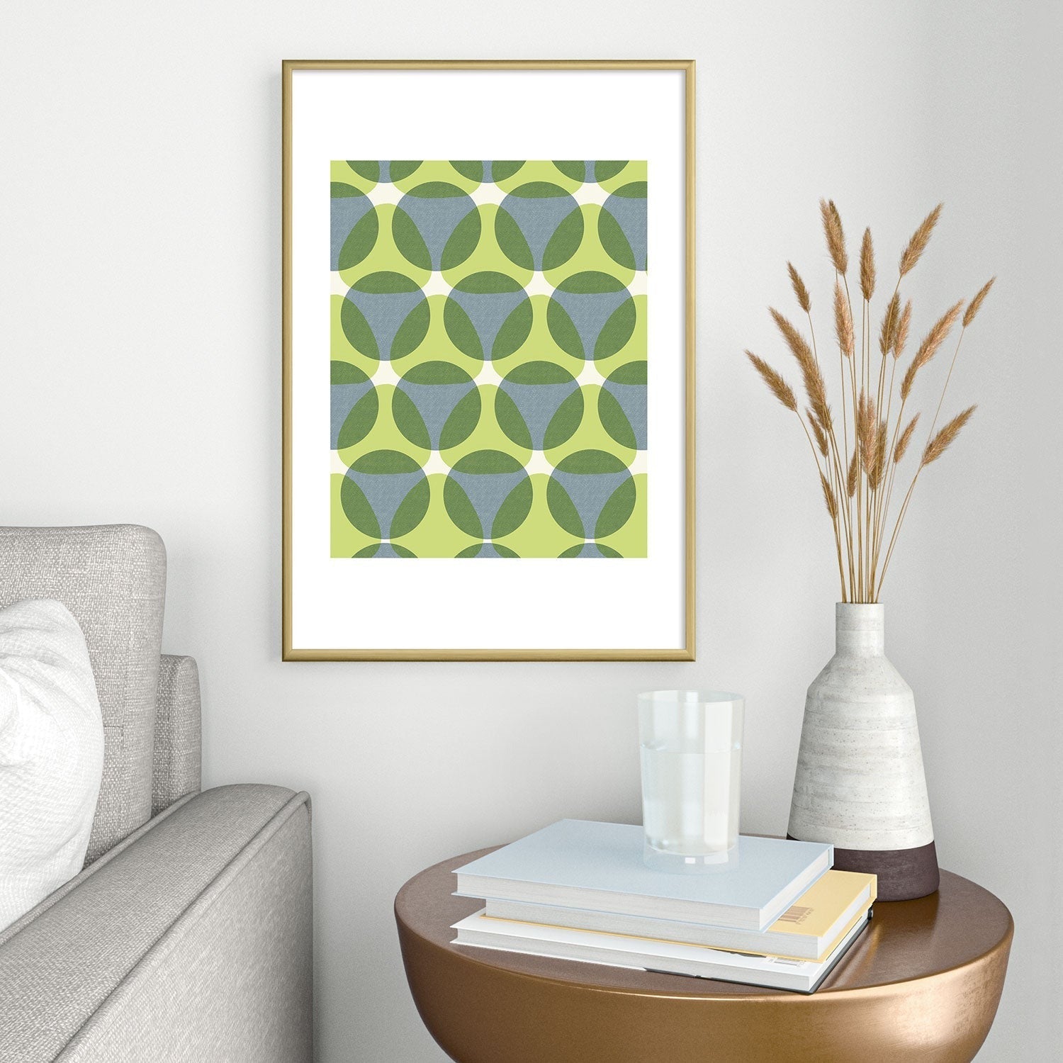 Marta Barragan Camarasa Stylish Retro Circle Metal Framed Art Print