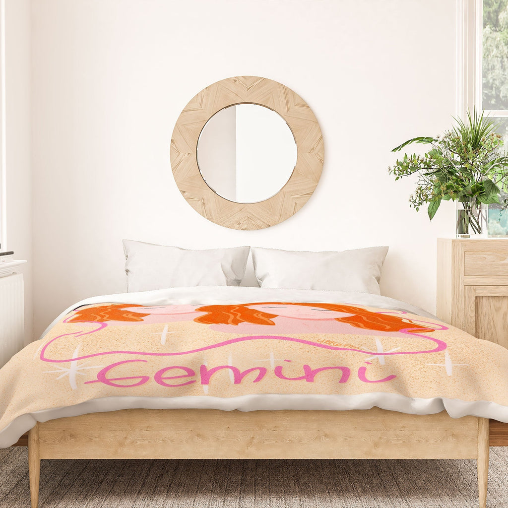 Little Om Zodiac Signs Gemini Duvet Cover