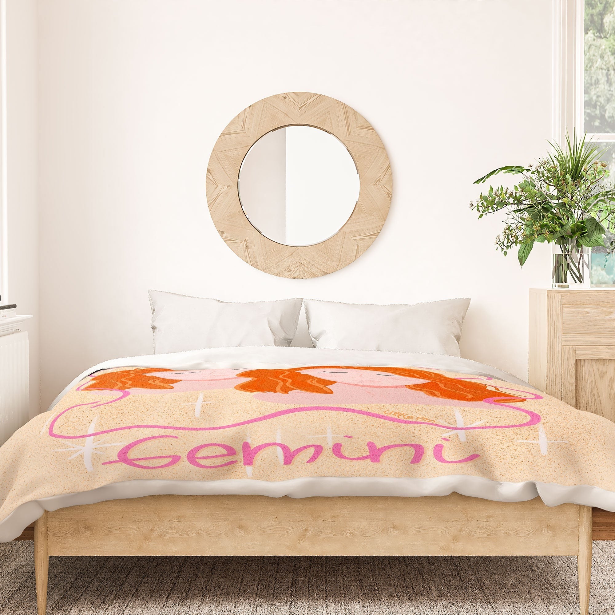 Little Om Zodiac Signs Gemini Duvet Cover