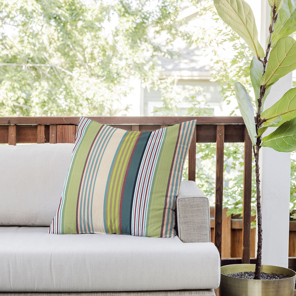 Marta Barragan Camarasa Colorful Stripe Delight Outdoor Throw Pillow