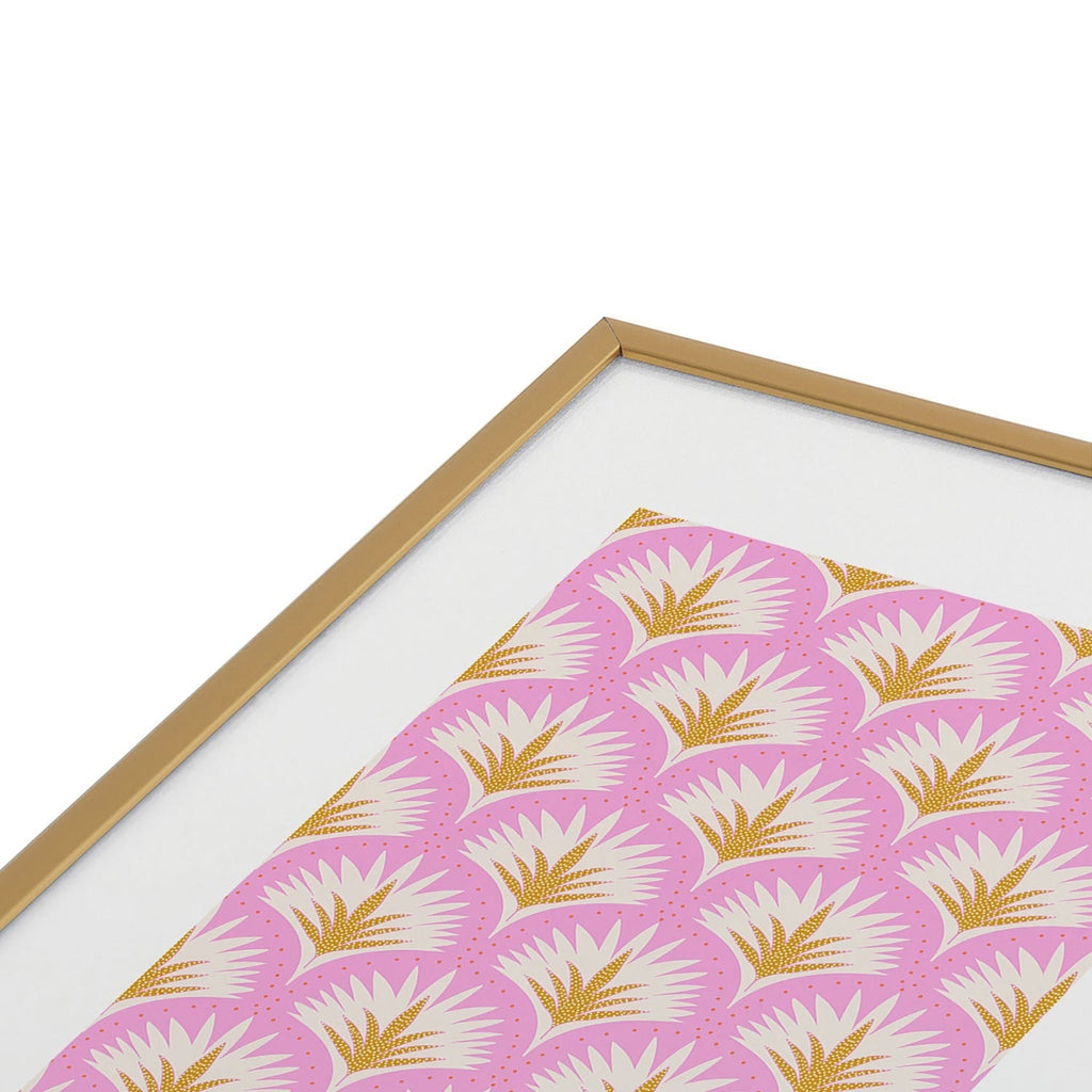 Jennifer Labre Pink Palmetto Metal Framed Art Print