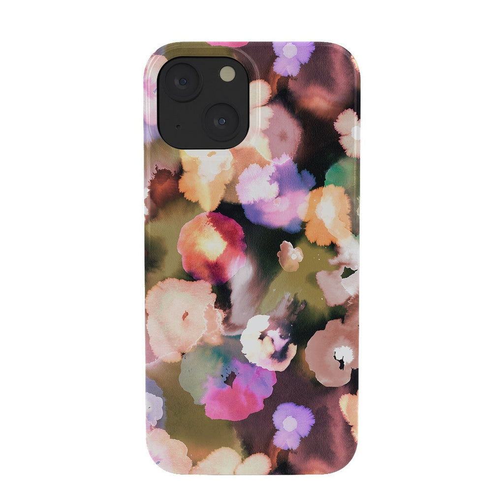 Ninola Design Botanic Retreat Ombre Abstract Watercolor Flowers Pink gold Phone Case