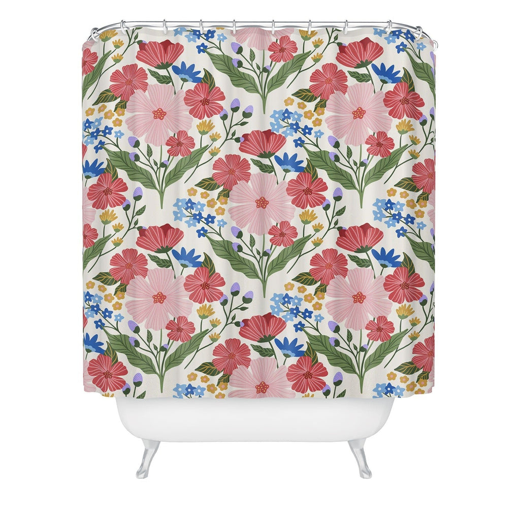 Design by Spark Wild Bloom Flowers Shower Curtain