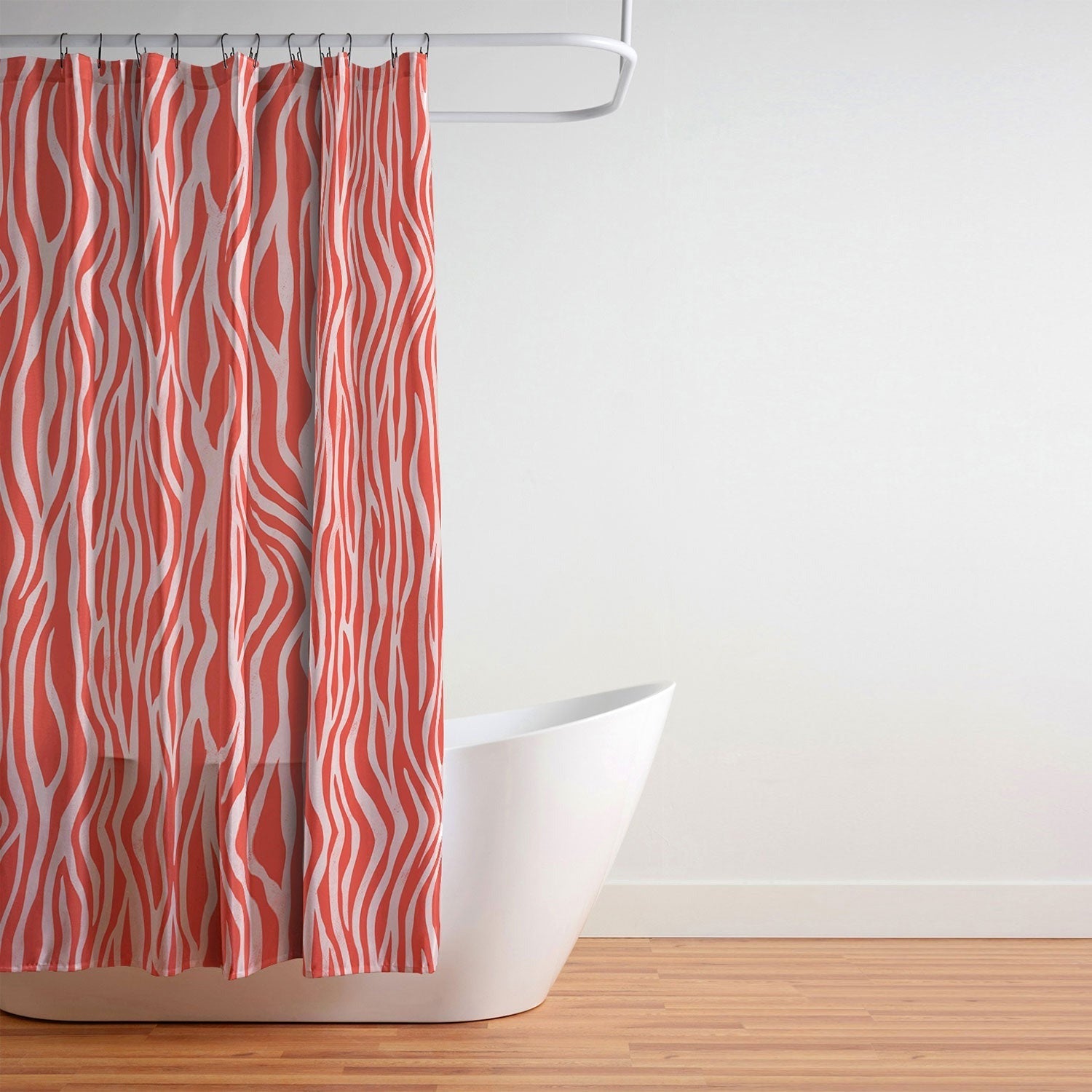 Avenie BR Red Zebra Stripe Shower Curtain