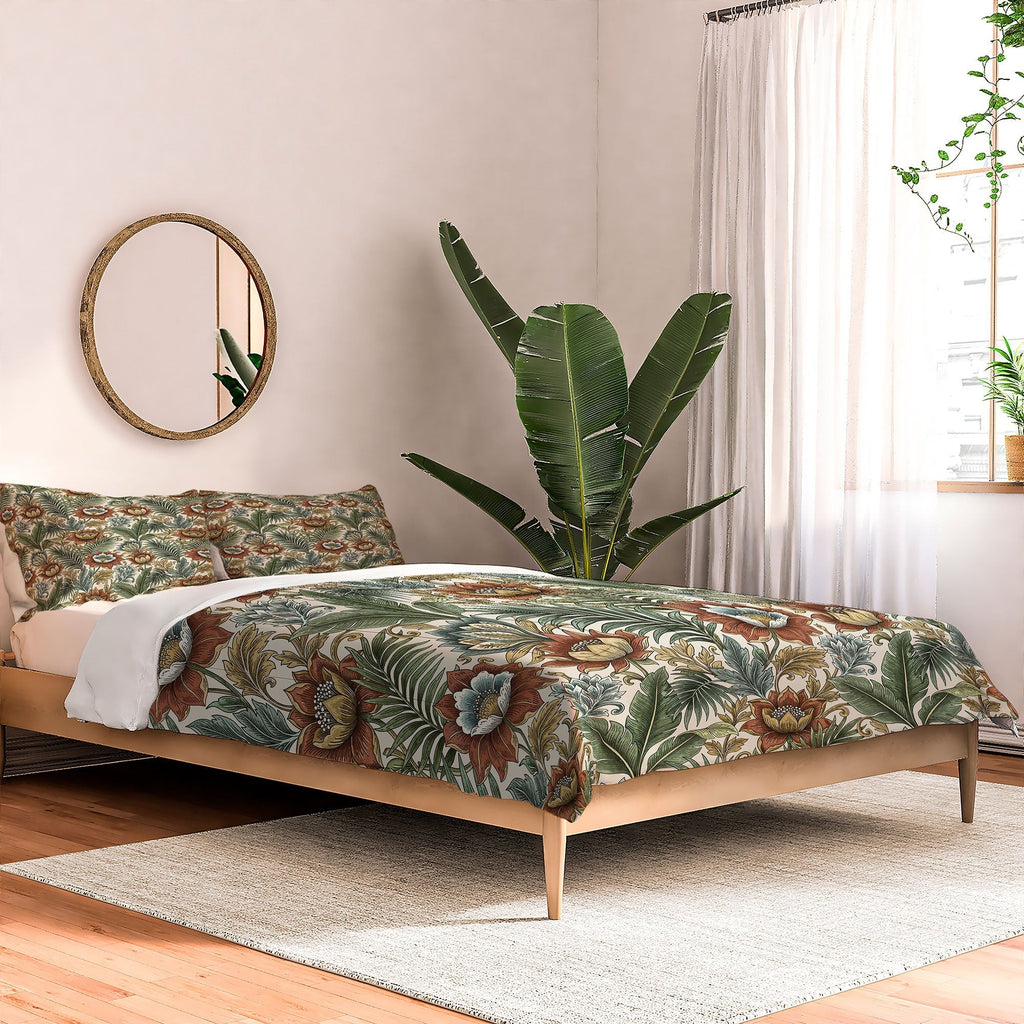 Marta Barragan Camarasa Retro Jungle Garden Comforter