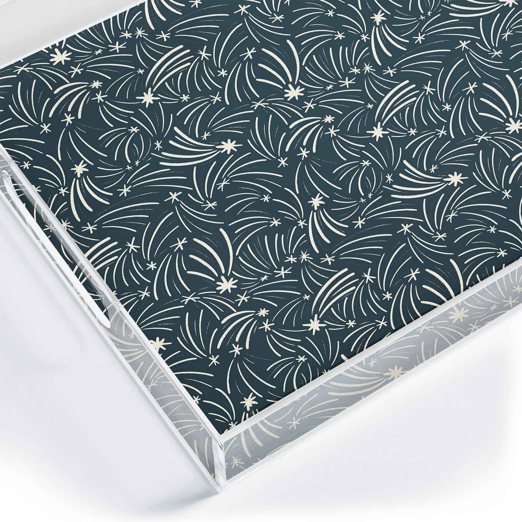 Little Om Pattern Shooting Stars blue Acrylic Tray